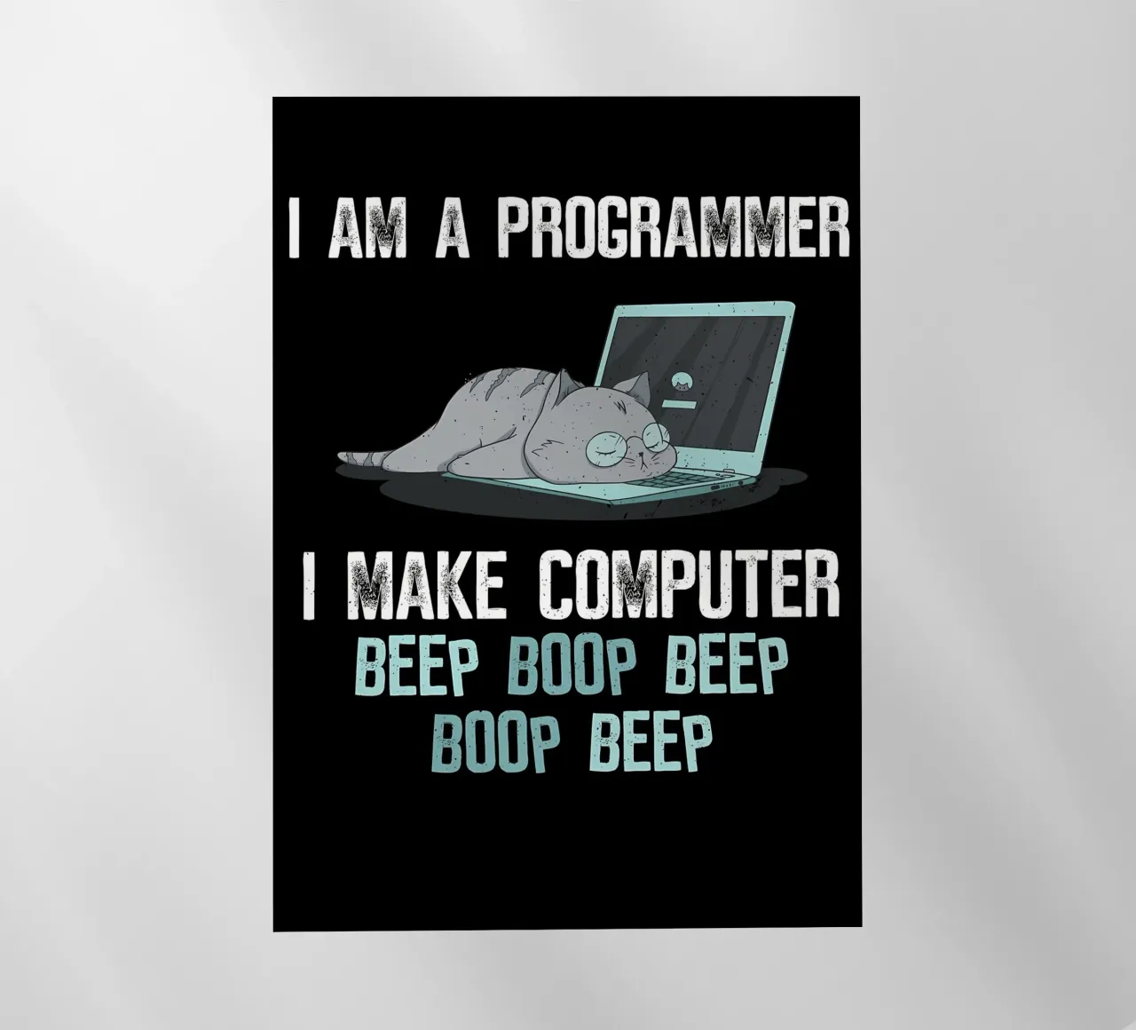 cat laptop glasses programmer Backlit Folie von Quinten Tibbetts-Minimalist