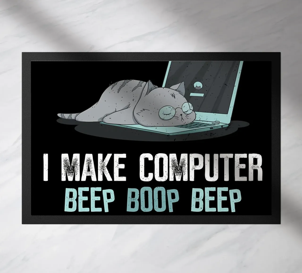 cat laptop glasses programmer Fußmatte von Quinten Tibbetts-Minimalist
