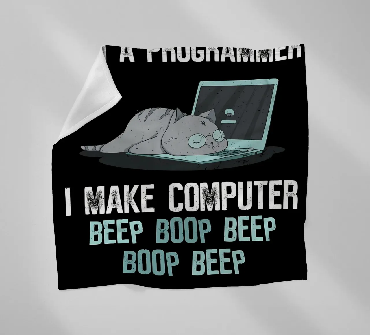 cat laptop glasses programmer plaid polaire de Quinten Tibbetts-Minimalist