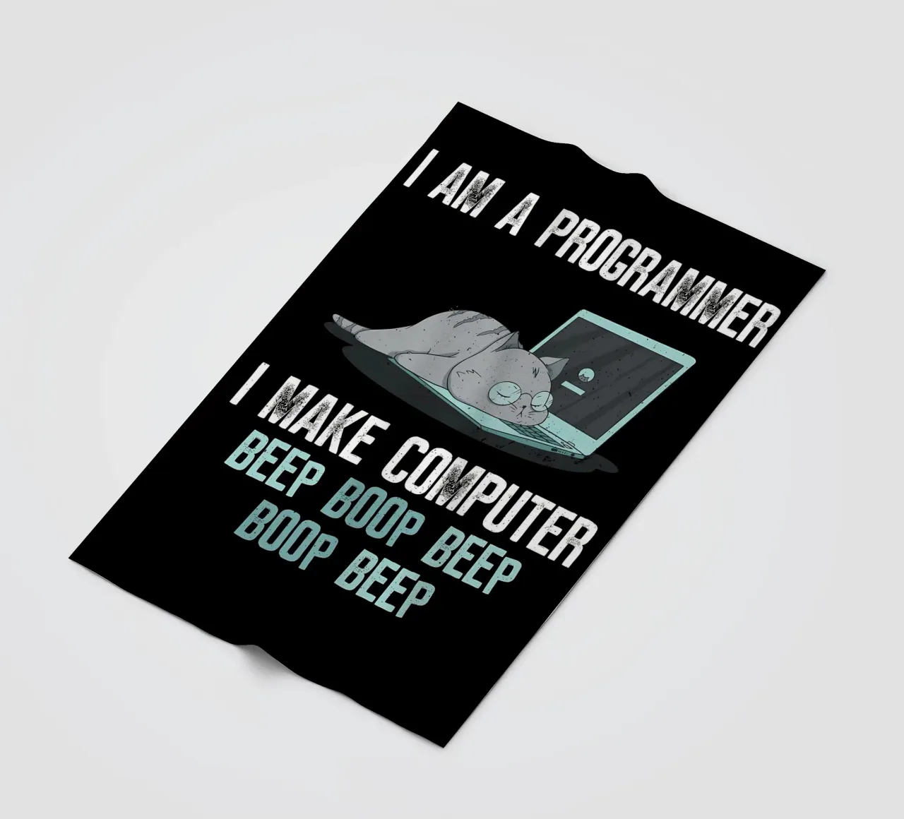 cat laptop glasses programmer plaid polaire de Quinten Tibbetts-Minimalist