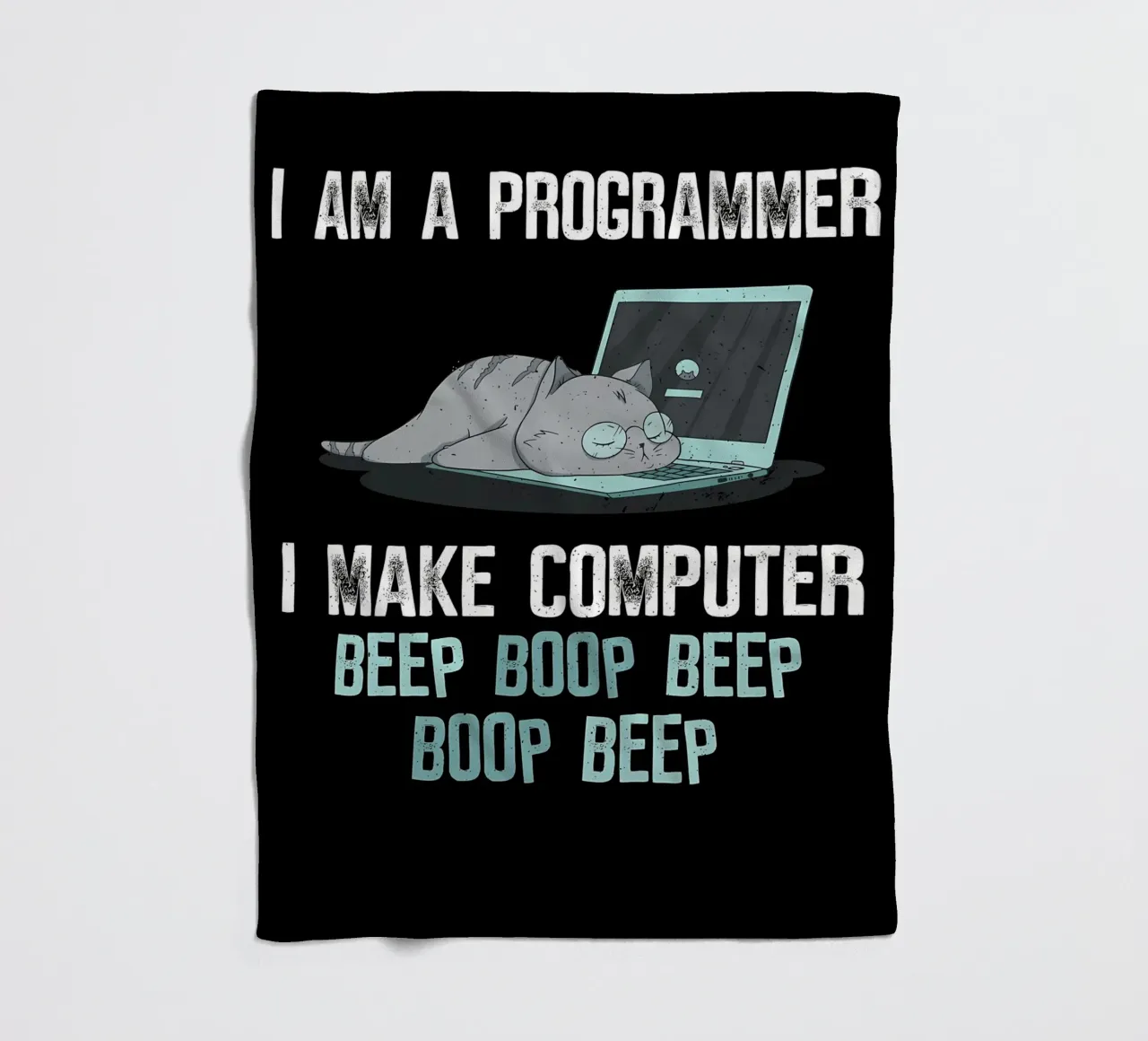 cat laptop glasses programmer plaid polaire de Quinten Tibbetts-Minimalist