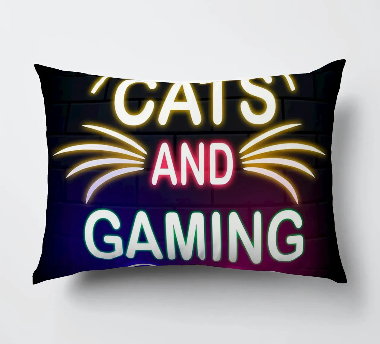 controller di gioco per gatti al neon cuscino da Quinten Tibbetts-Minimalist