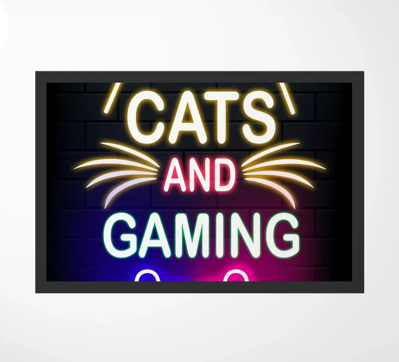 controller di gioco per gatti al neon zerbino da Quinten Tibbetts-Minimalist
