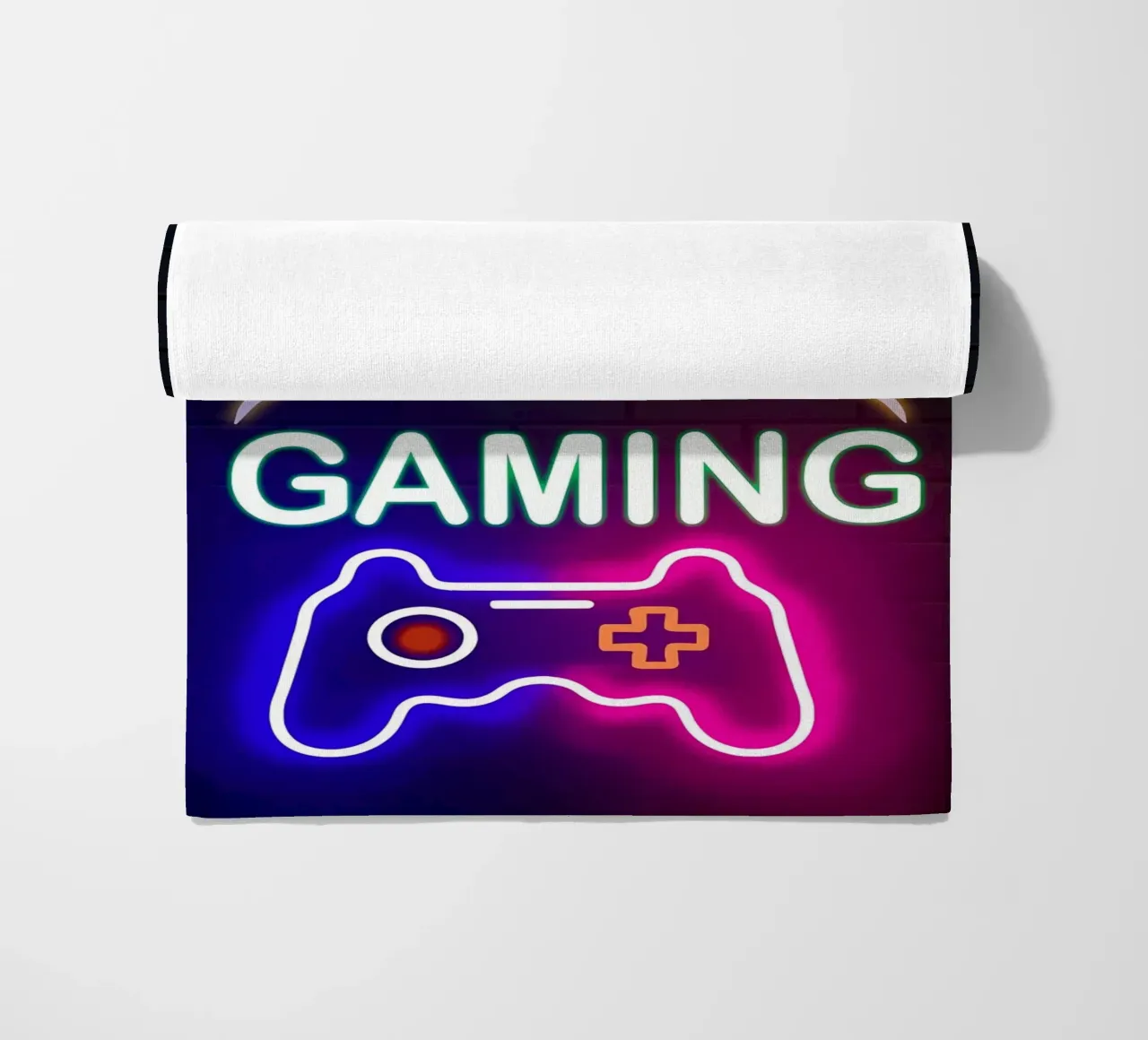 controller di gioco per gatti al neon telo mare da Quinten Tibbetts-Minimalist
