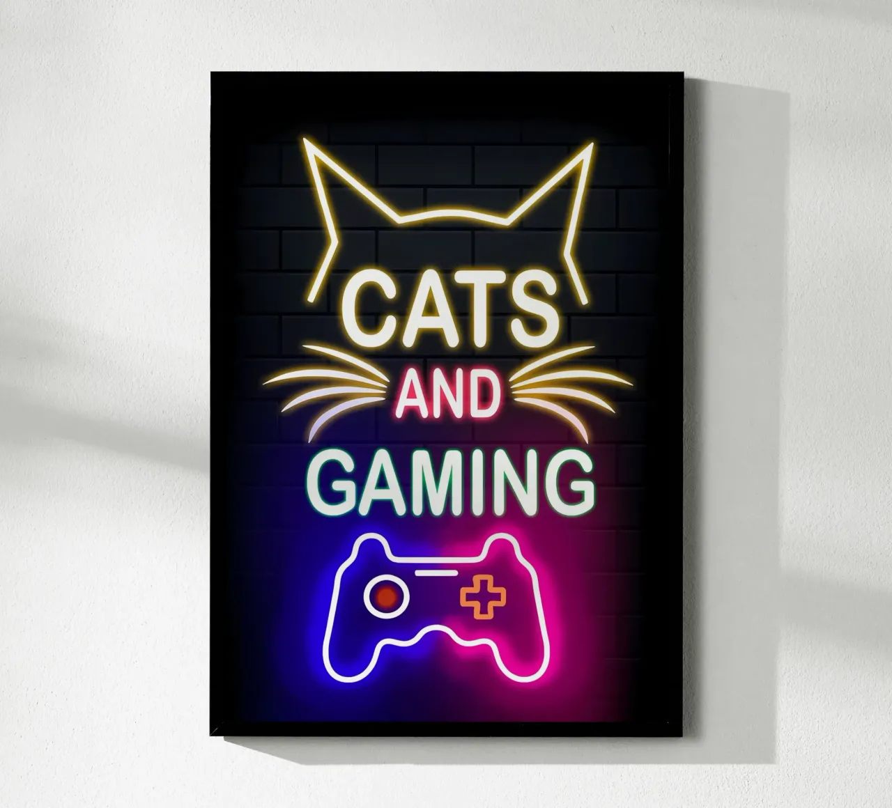 controller di gioco per gatti al neon carta hahnemühle da Quinten Tibbetts-Minimalist