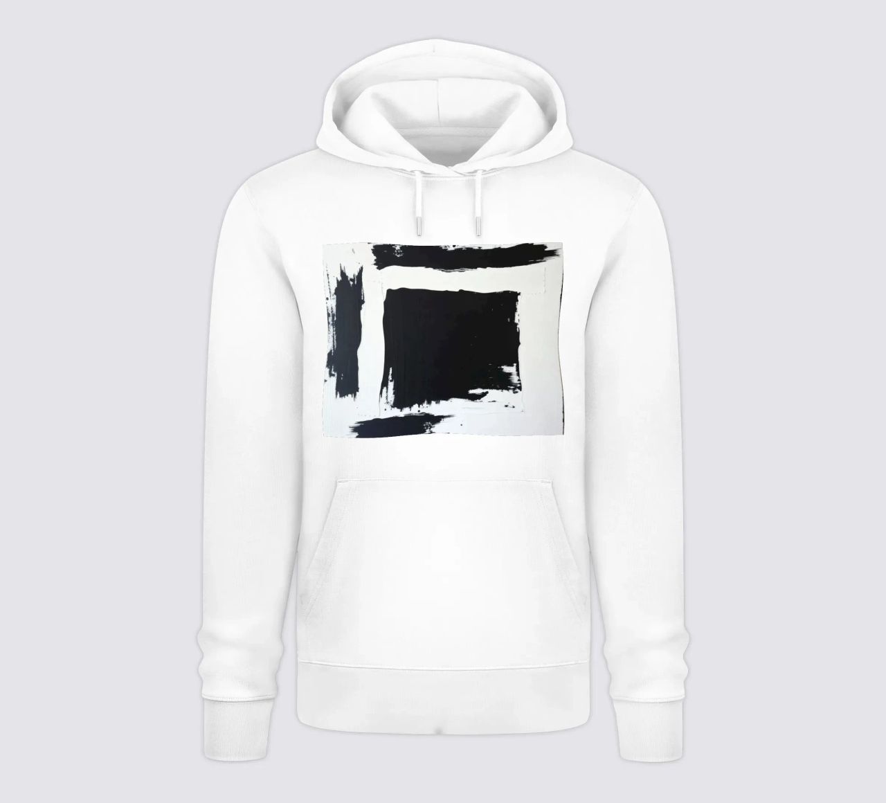 Abstraktes Schwarz-Weiß-Kunstwerk mit kräftigem Pinselstrich Hoodie von DesignDoodle