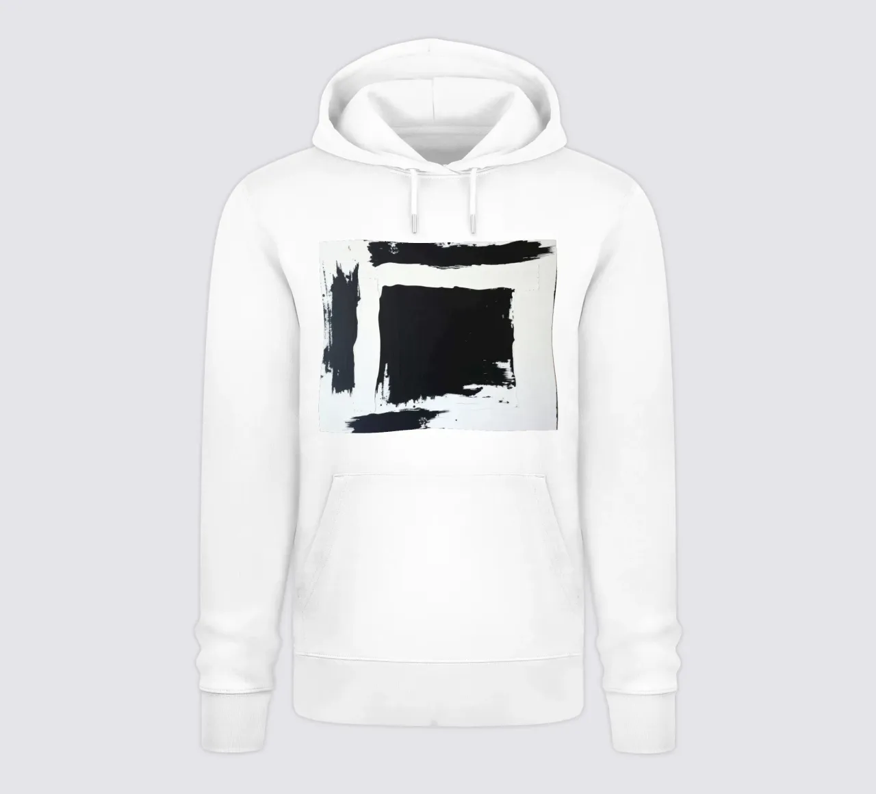 Obra de arte abstracta en blanco y negro con atrevidas pinceladas sudadera con capucha de DesignDoodle