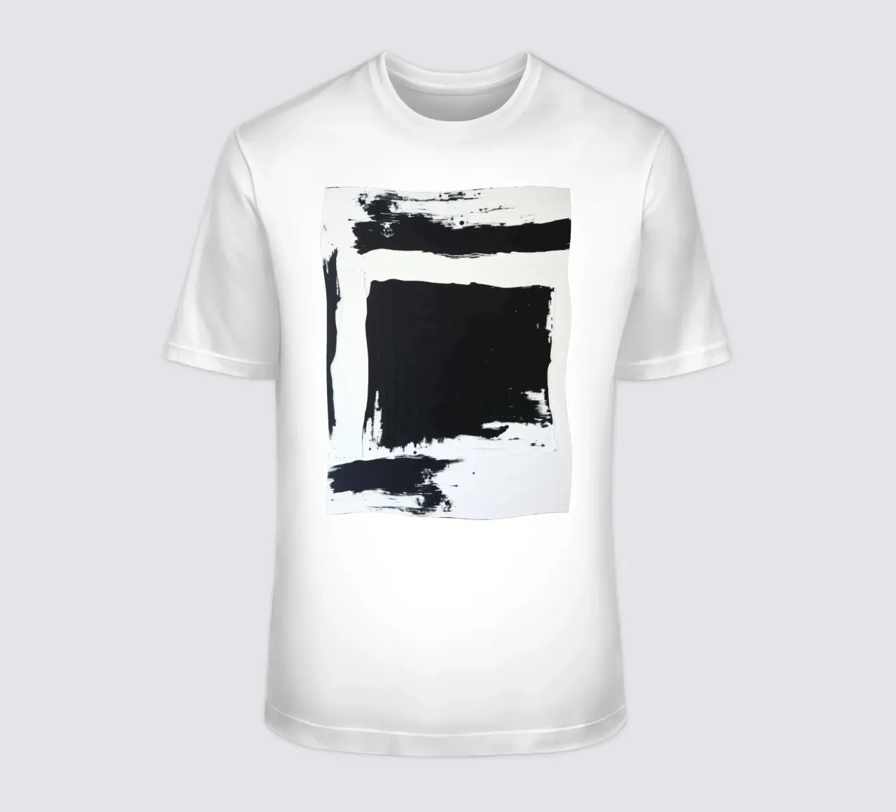 Obra de arte abstracta en blanco y negro con atrevidas pinceladas camiseta de DesignDoodle