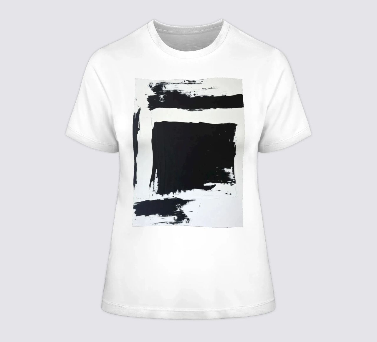 Abstraktes Schwarz-Weiß-Kunstwerk mit kräftigem Pinselstrich Frauen T-Shirt von DesignDoodle