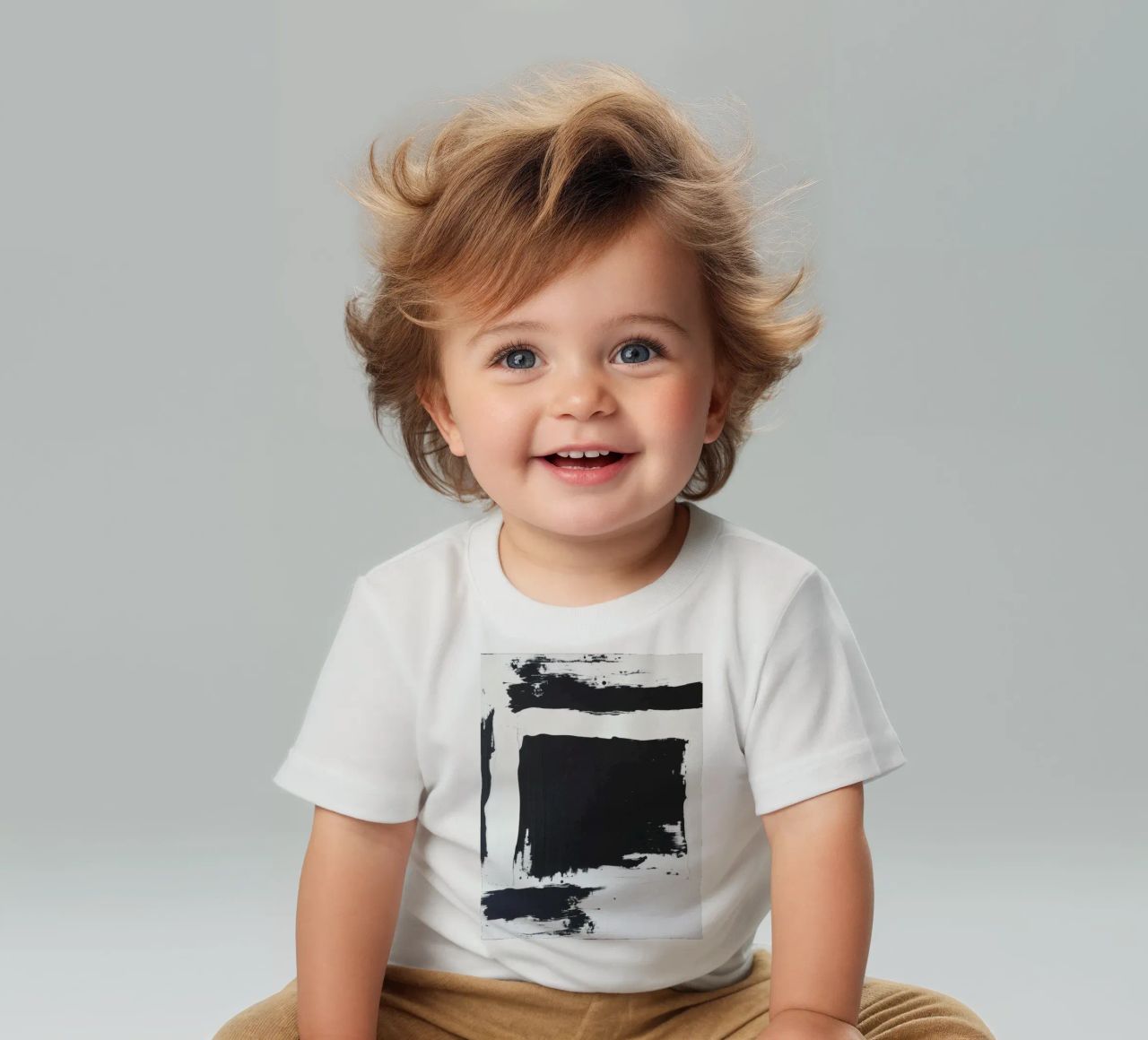 Abstraktes Schwarz-Weiß-Kunstwerk mit kräftigem Pinselstrich Baby T-Shirt von DesignDoodle