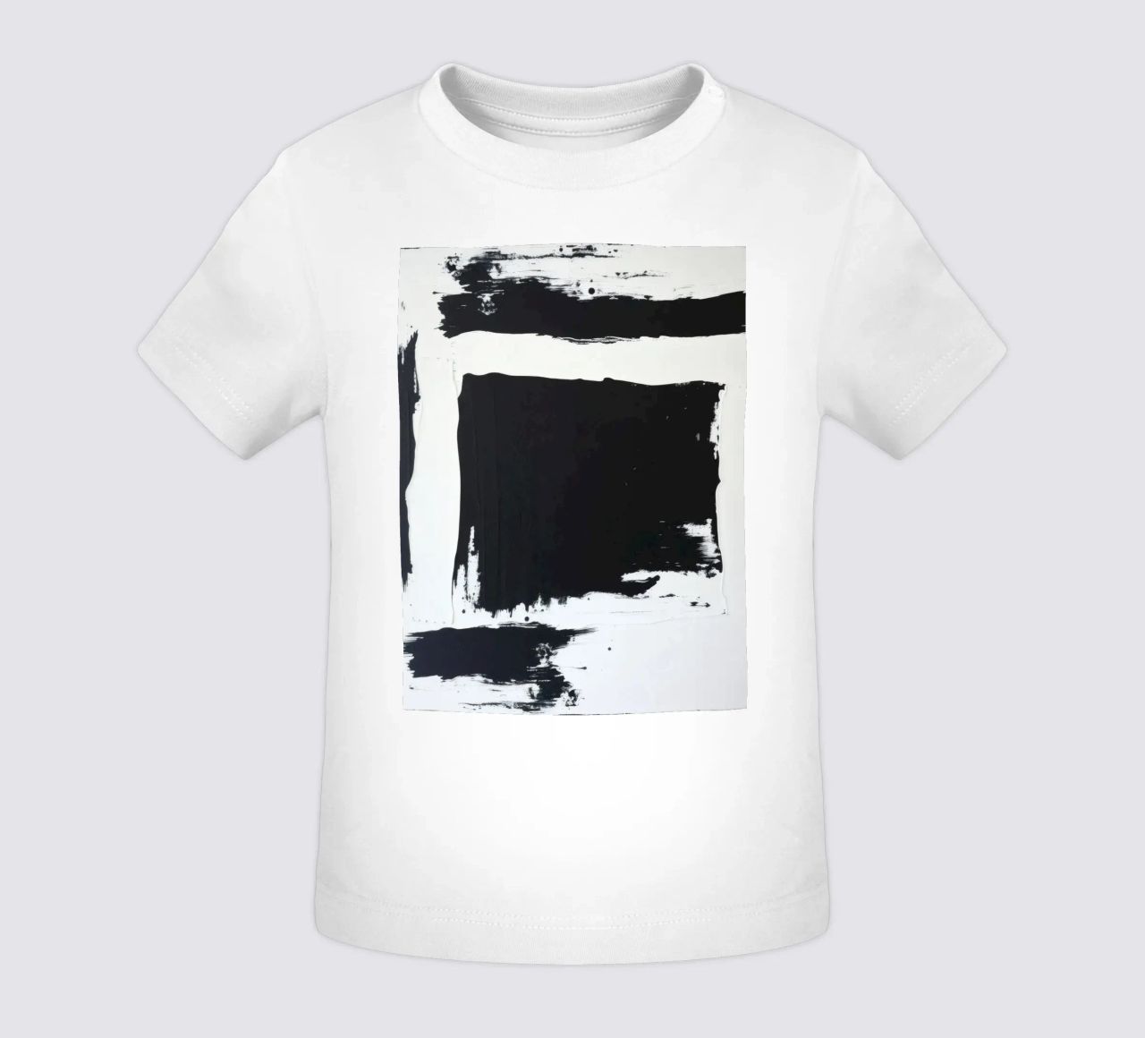 Abstraktes Schwarz-Weiß-Kunstwerk mit kräftigem Pinselstrich Baby T-Shirt von DesignDoodle