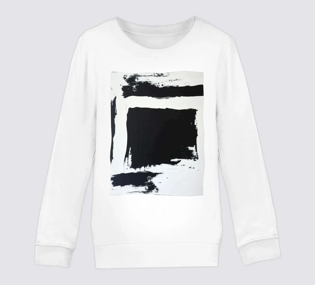Opera d'arte astratta in bianco e nero con pennellate decise felpa bambino da DesignDoodle