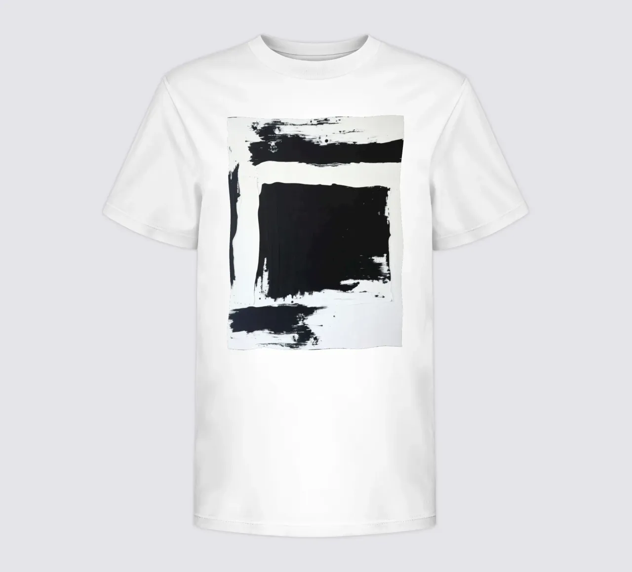 Opera d'arte astratta in bianco e nero con pennellate decise t-shirt bambini da DesignDoodle