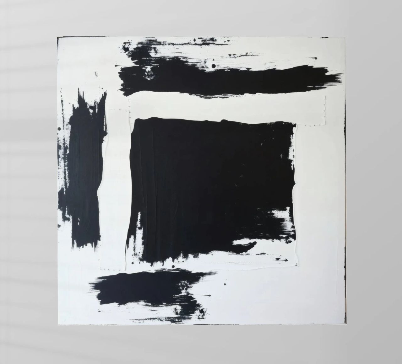 Abstraktes Schwarz-Weiß-Kunstwerk mit kräftigem Pinselstrich Backlit Folie von DesignDoodle