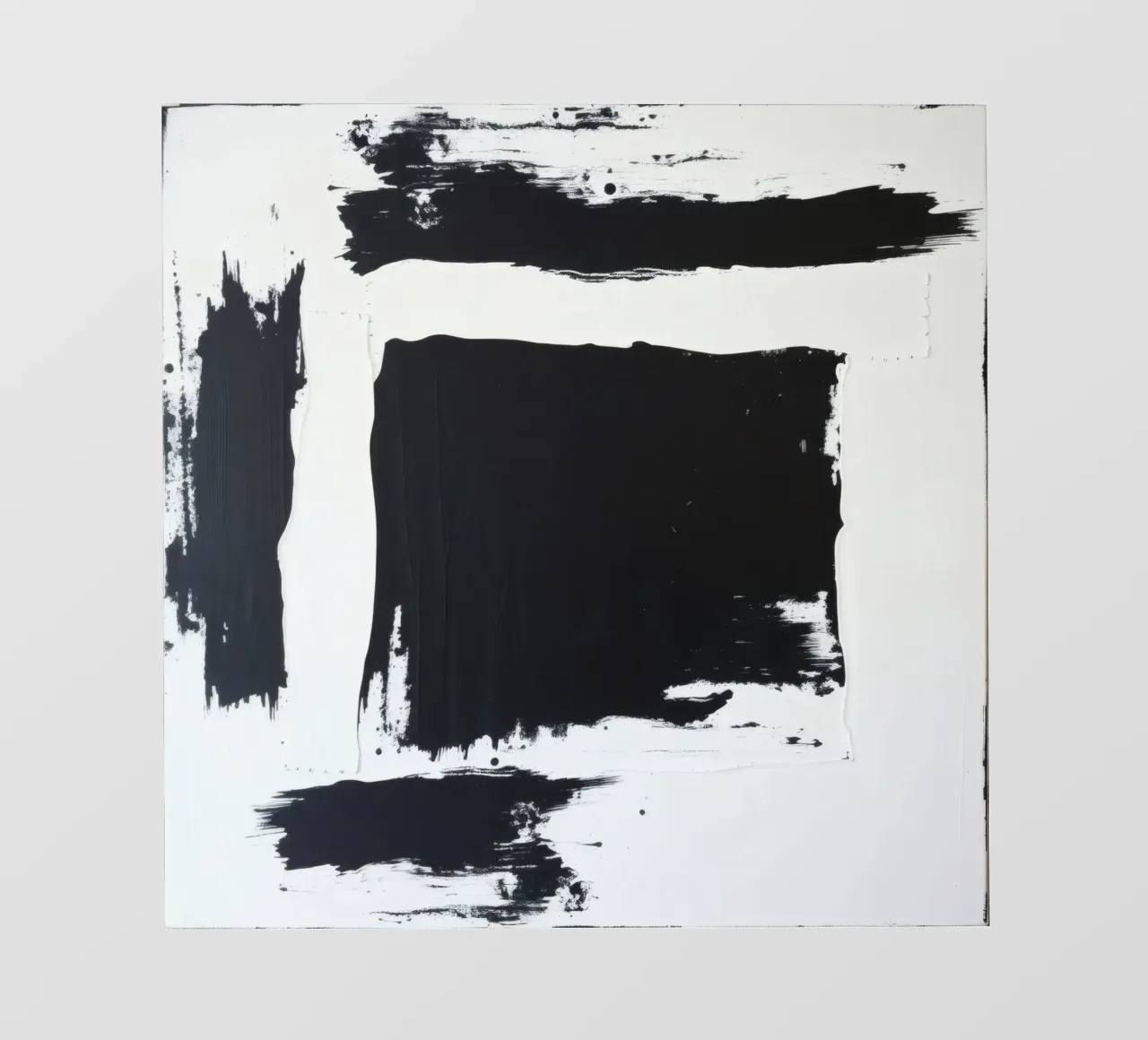 Abstraktes Schwarz-Weiß-Kunstwerk mit kräftigem Pinselstrich Backlit Folie von DesignDoodle