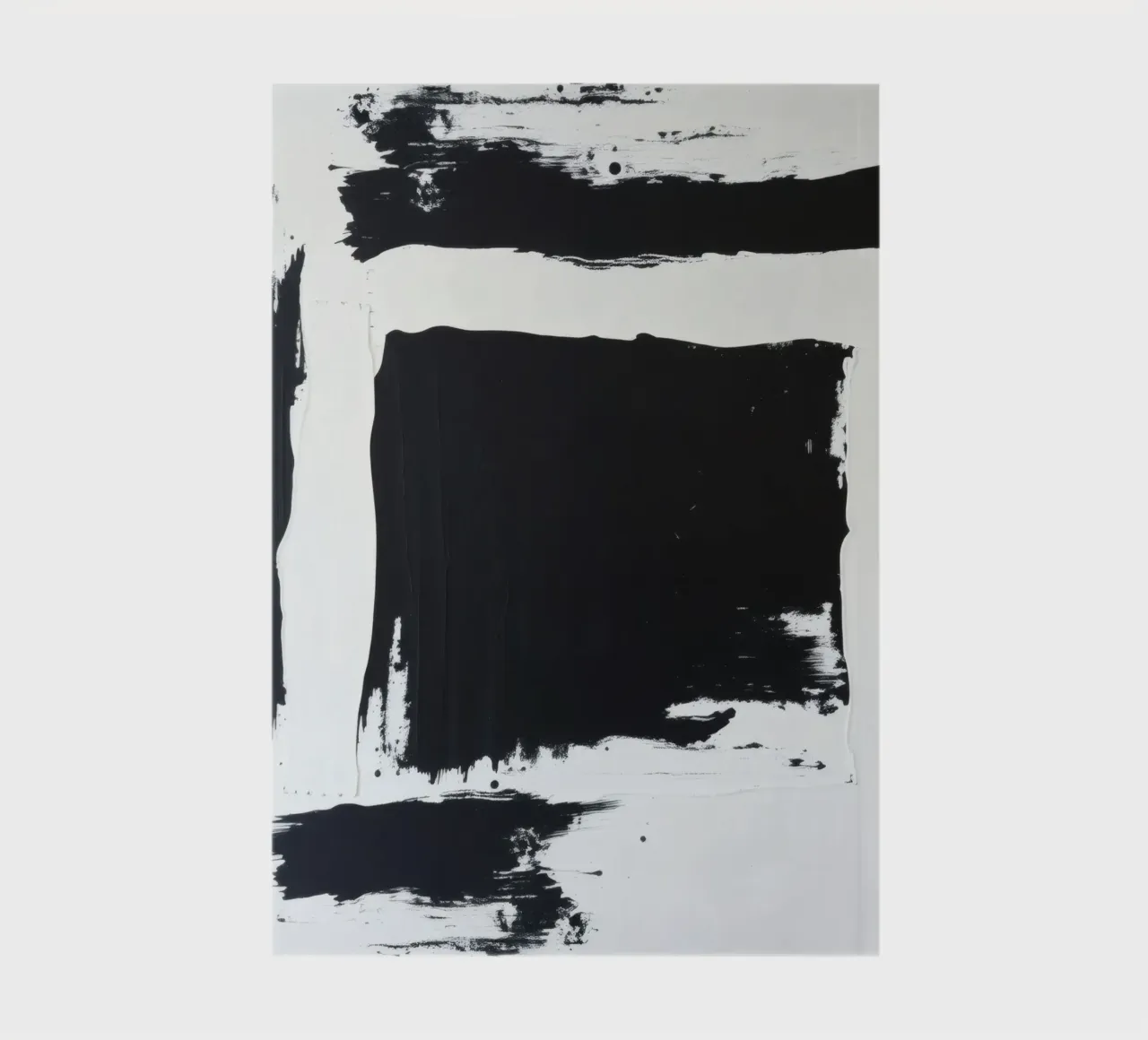 Opera d'arte astratta in bianco e nero con pennellate decise diario da DesignDoodle