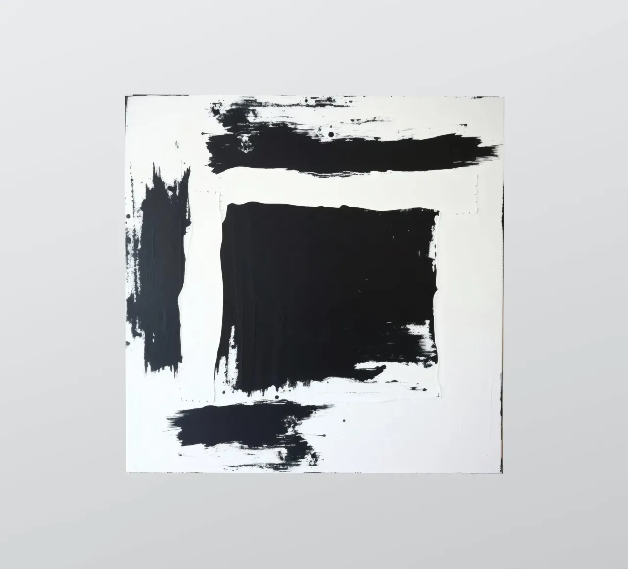 Abstract black and white artwork featuring bold brush stroke sticker by DesignDoodle
