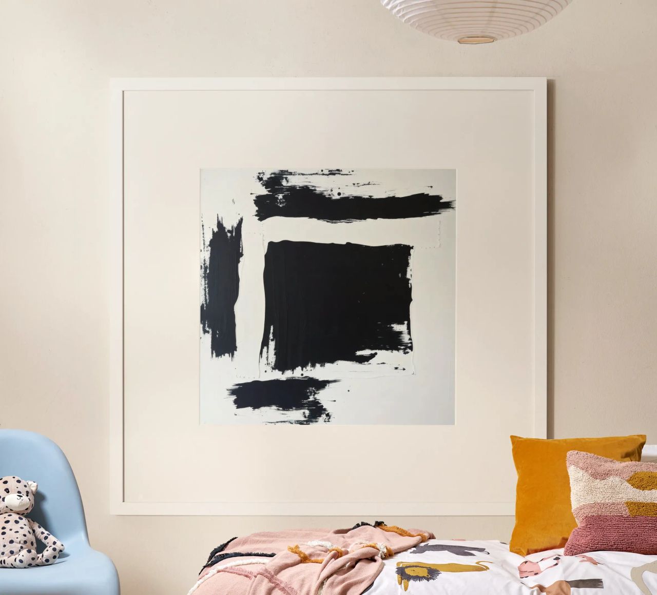 Abstraktes Schwarz-Weiß-Kunstwerk mit kräftigem Pinselstrich Poster von DesignDoodle