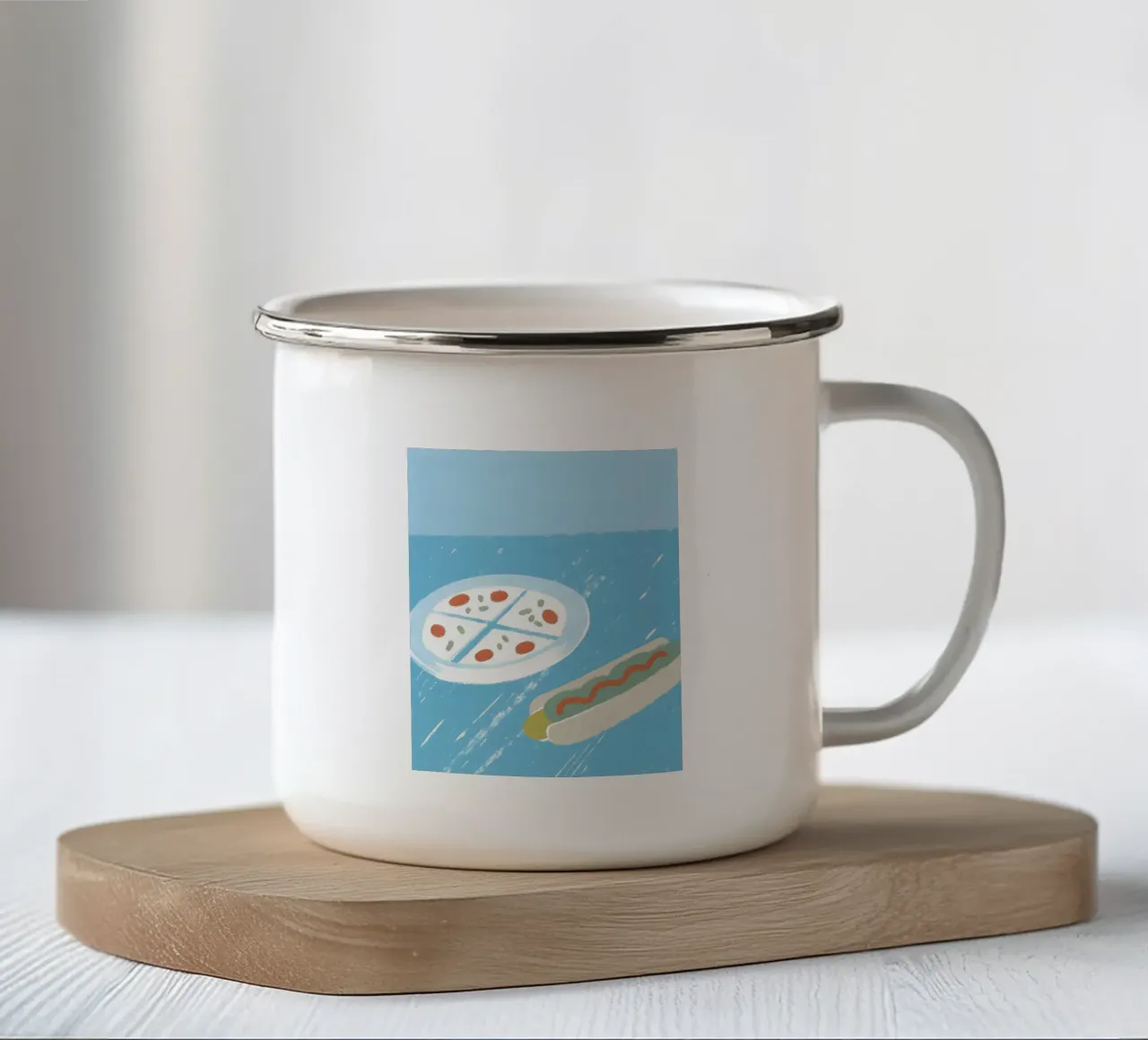Pizza And Hotdog tazza in smalto da PERSONAL TOUCH