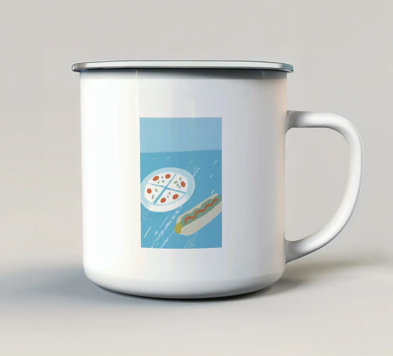 Pizza And Hotdog tazza in smalto da PERSONAL TOUCH