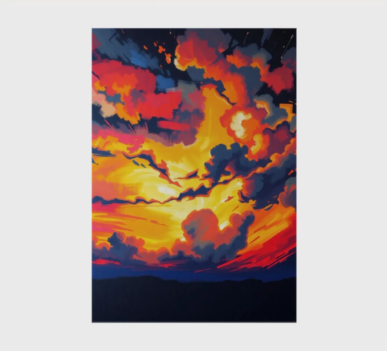 Vivid sunset landscape with dramatic clouds illuminating notebook by DesignDoodle