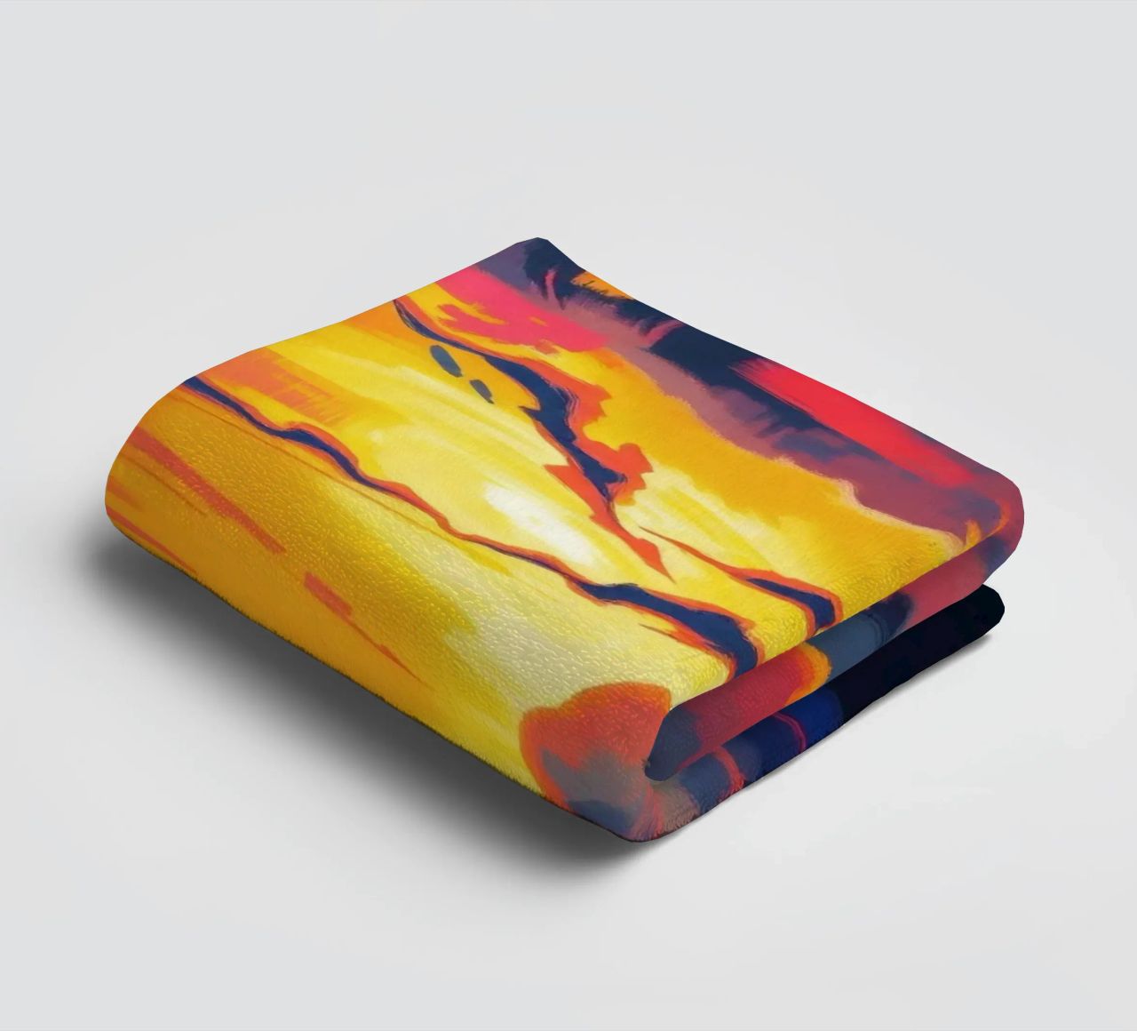 Vivid sunset landscape with dramatic clouds illuminating towel by DesignDoodle