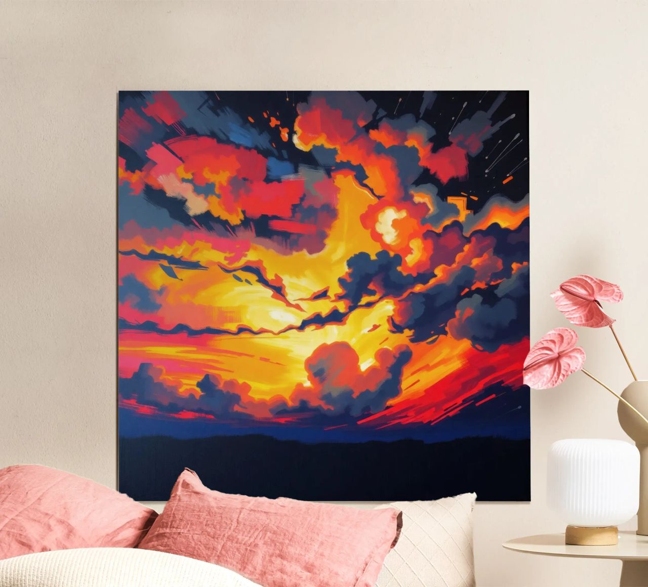 Vivid sunset landscape with dramatic clouds illuminating poster by DesignDoodle