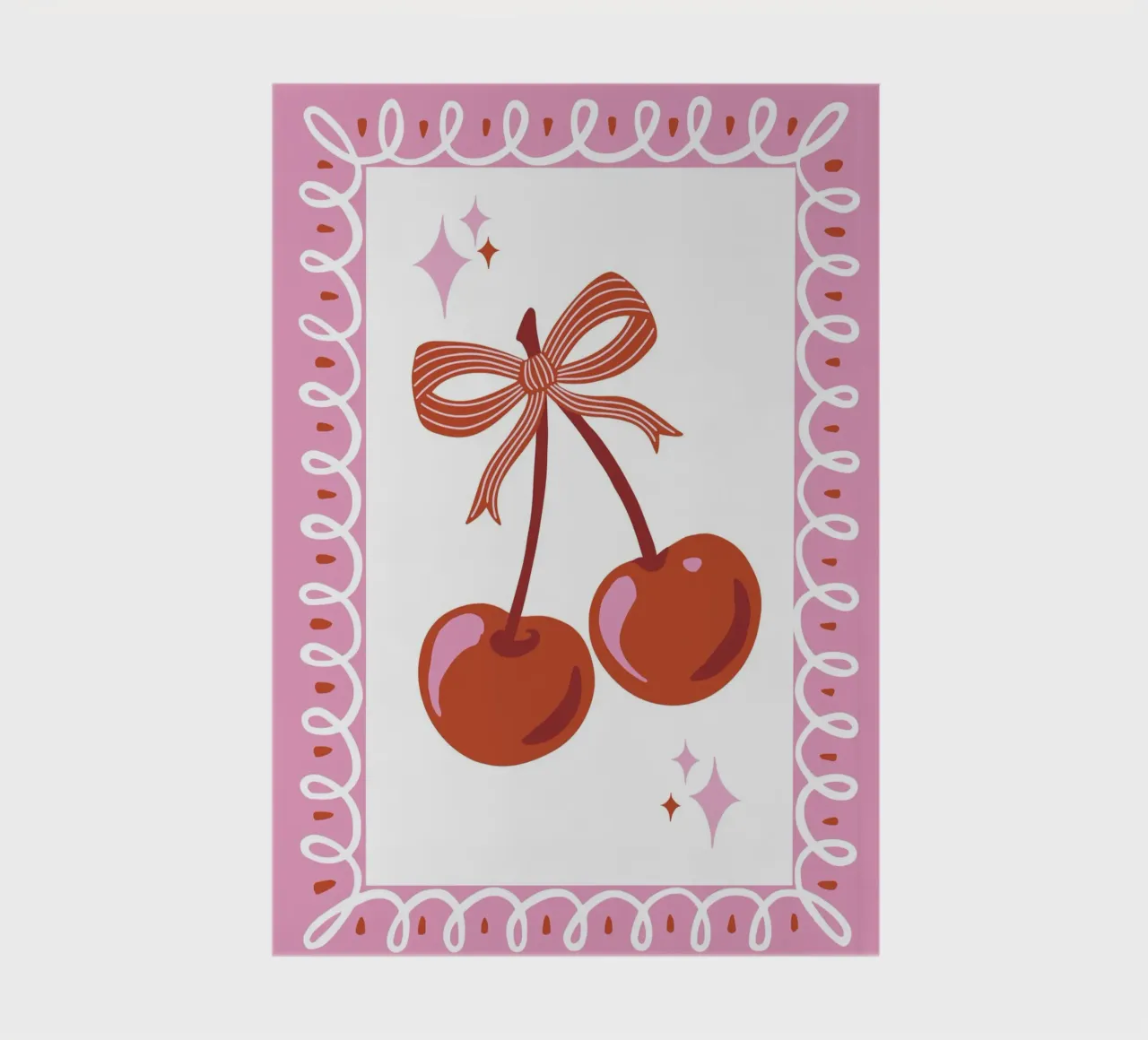 Coquette cherries with decorative border diario da Vivdesign