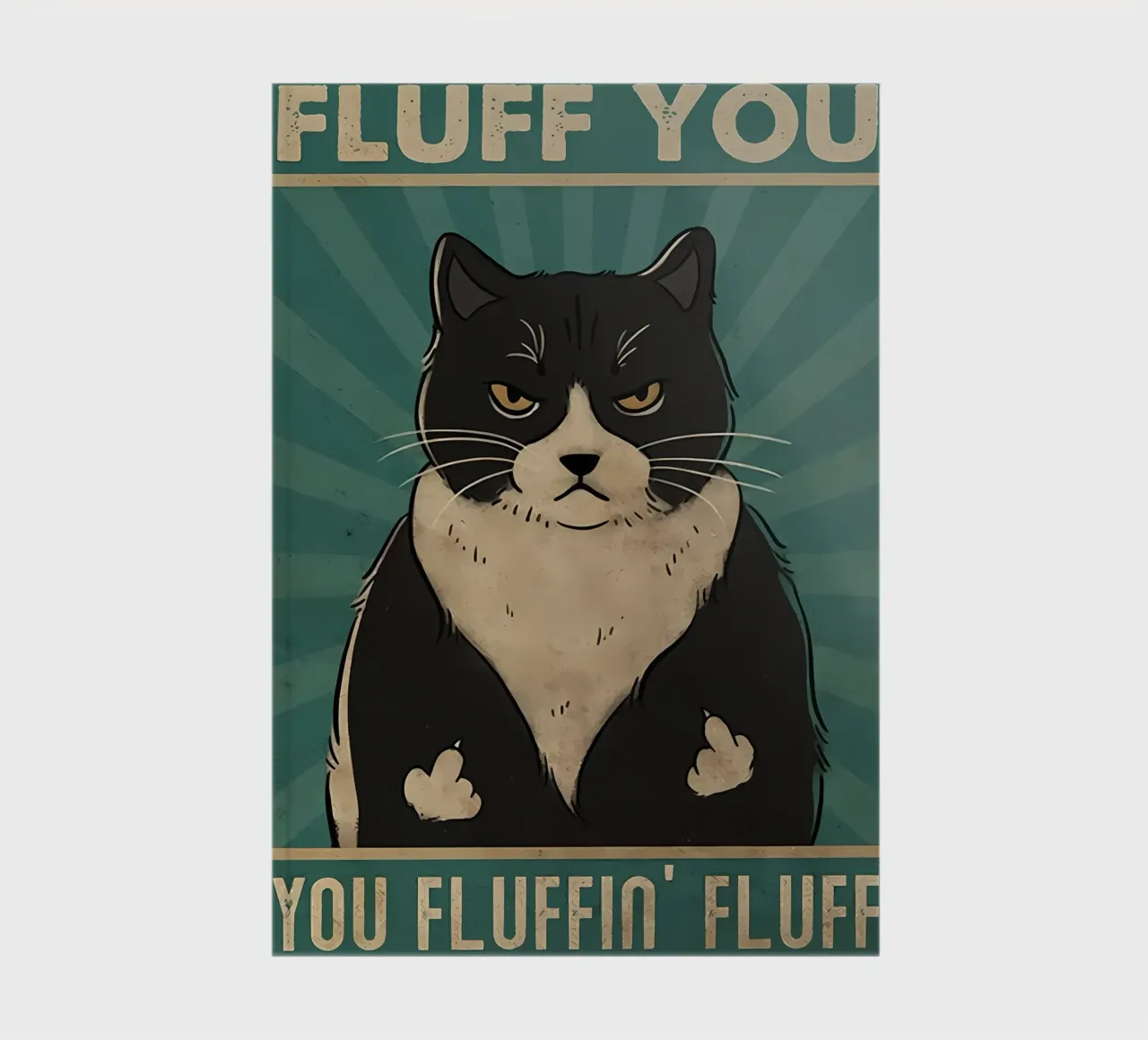 Katze Smoking Katze mürrisch Ausdruck schwarzes Fell Notizbuch von Paul Vasquez