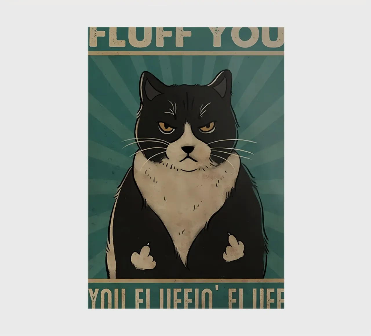 Katze Smoking Katze mürrisch Ausdruck schwarzes Fell Notizbuch von Paul Vasquez