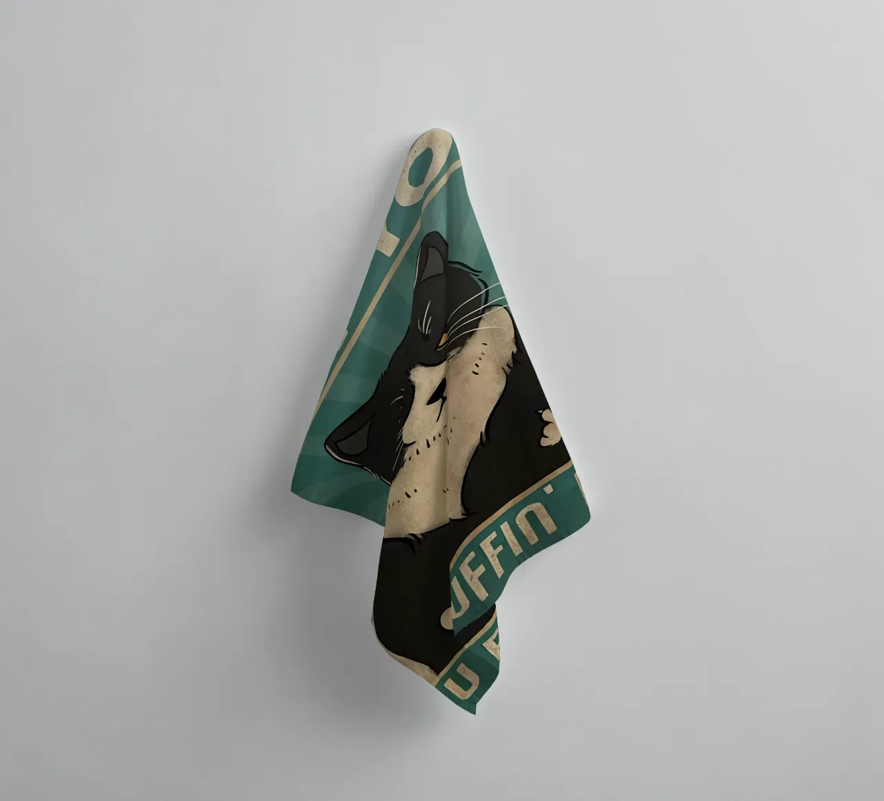 gatto smoking gatto espressione scontrosa pelo nero asciugamano da bagno da Paul Vasquez