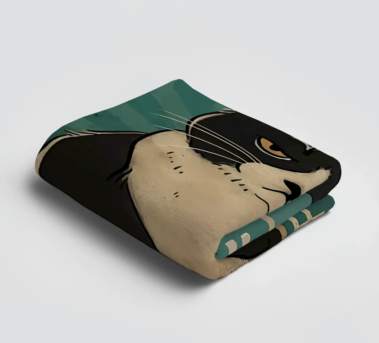 gatto smoking gatto espressione scontrosa pelo nero asciugamano da bagno da Paul Vasquez