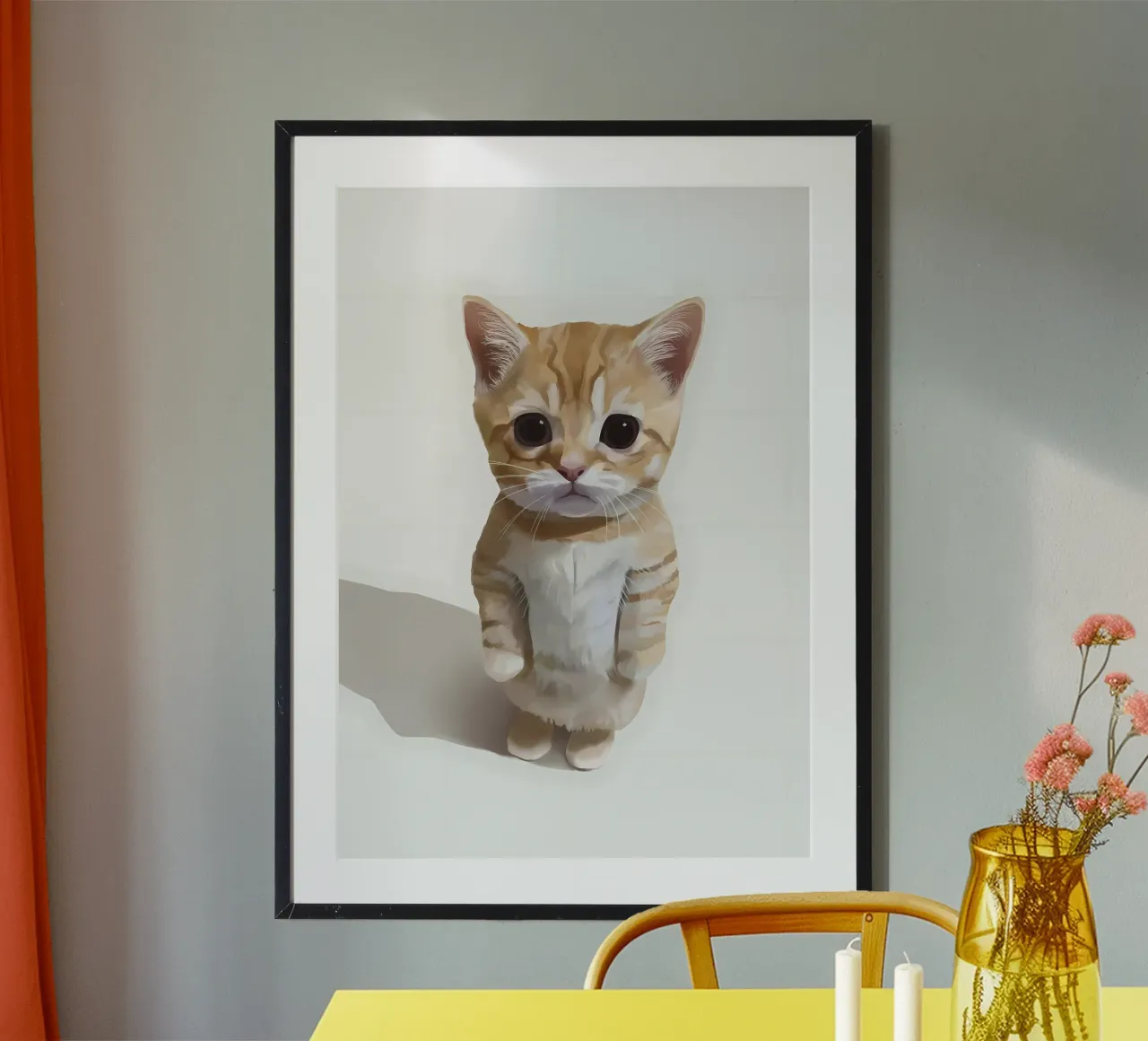gatto gattino in piedi animale domestico carta hahnemühle da Paul Vasquez