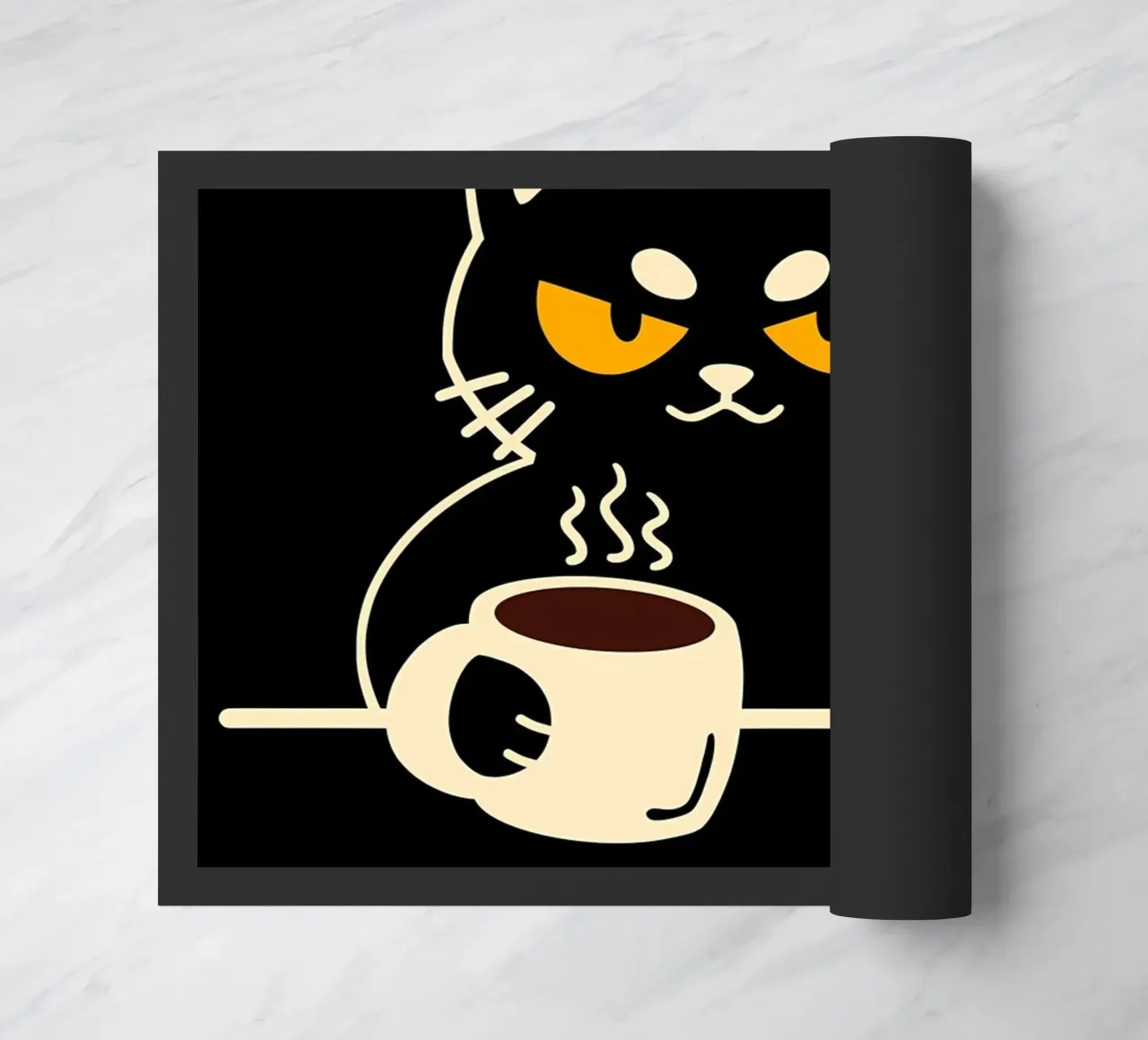 gatto tazza di caffè citazione occhi arrabbiati zerbino da Paul Vasquez