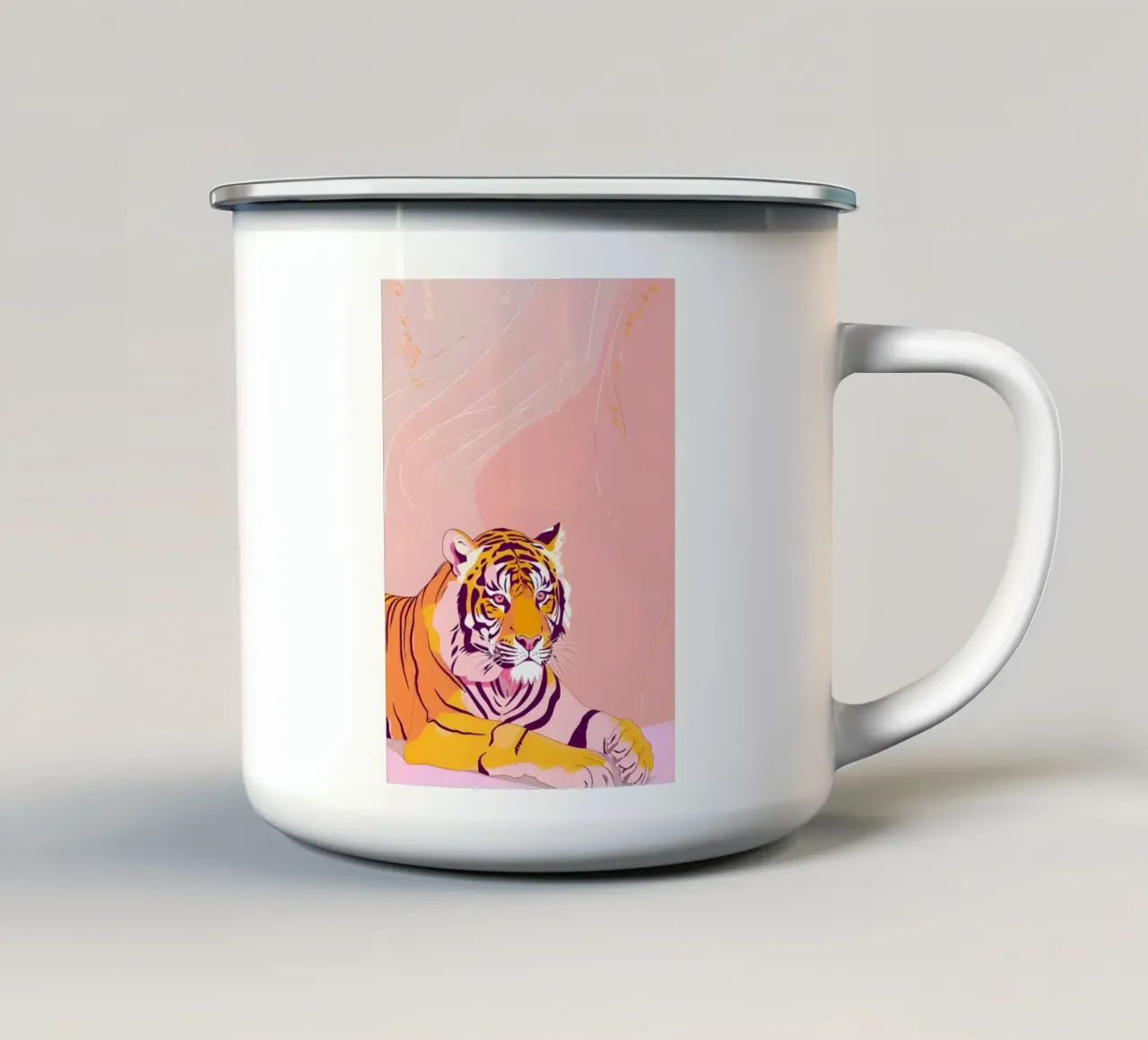 Traumhafte Pastell Tiger Abstrakt Psychedelisch Pop Art Druck Emaille Tasse von NorwesClub