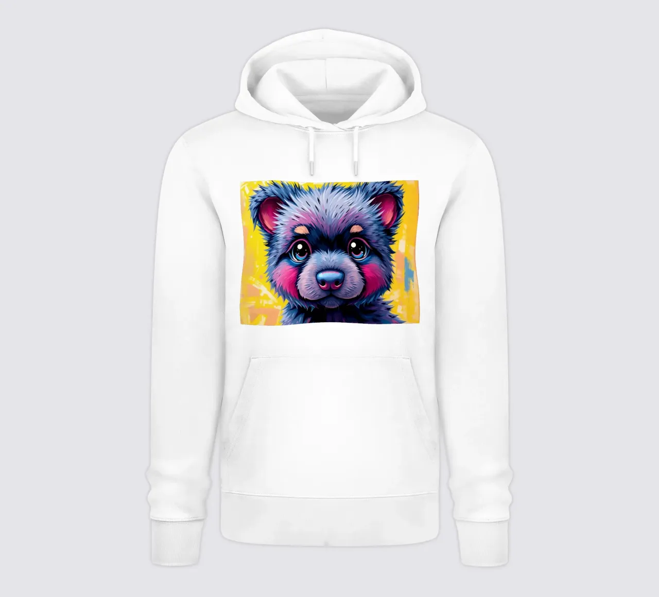 Illustrazione di un cucciolo d'orso colorato e carino felpa con cappuccio da DesignDoodle
