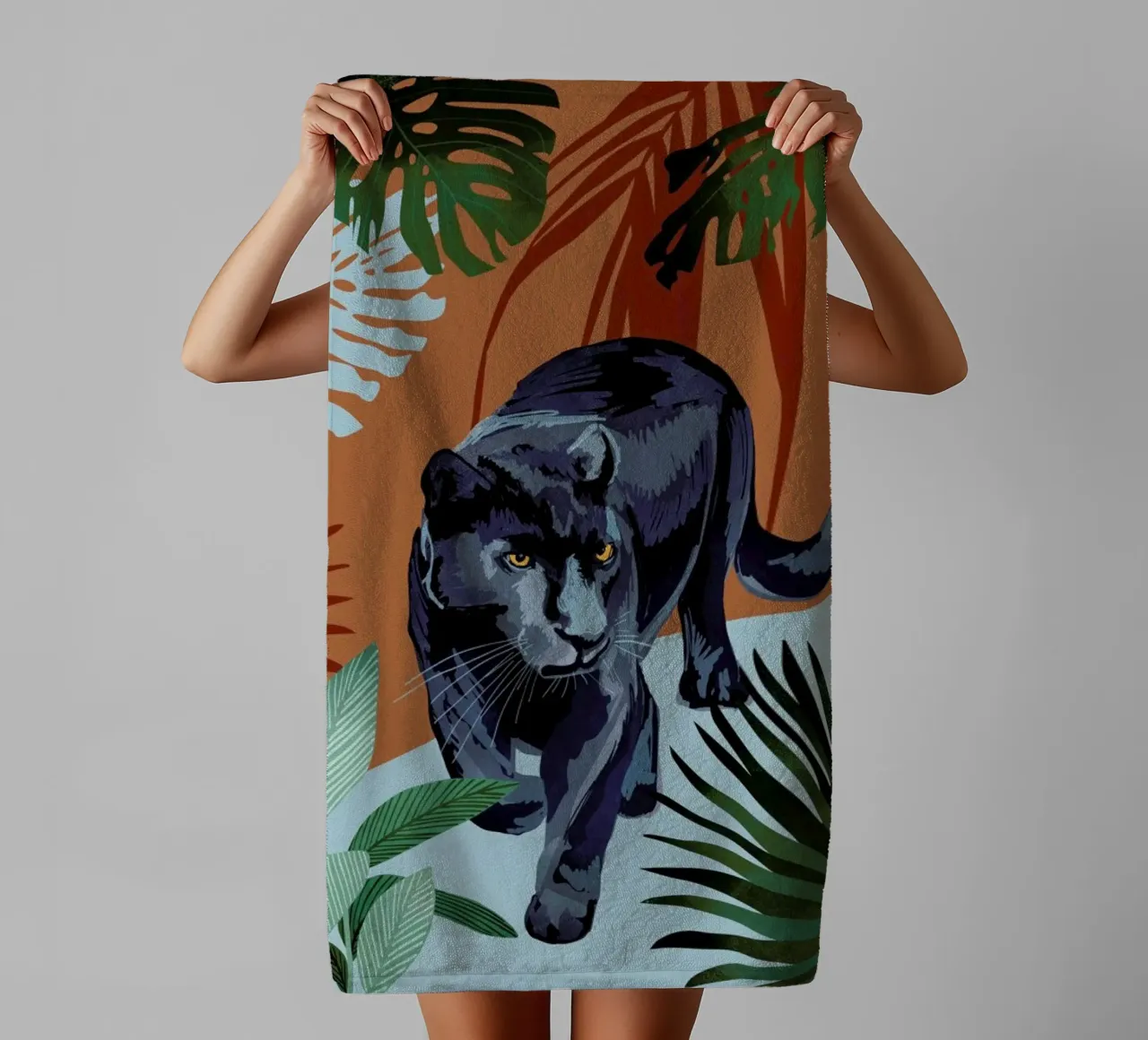 Walk Of The Black Panther serviette de bain de Goed Blauw