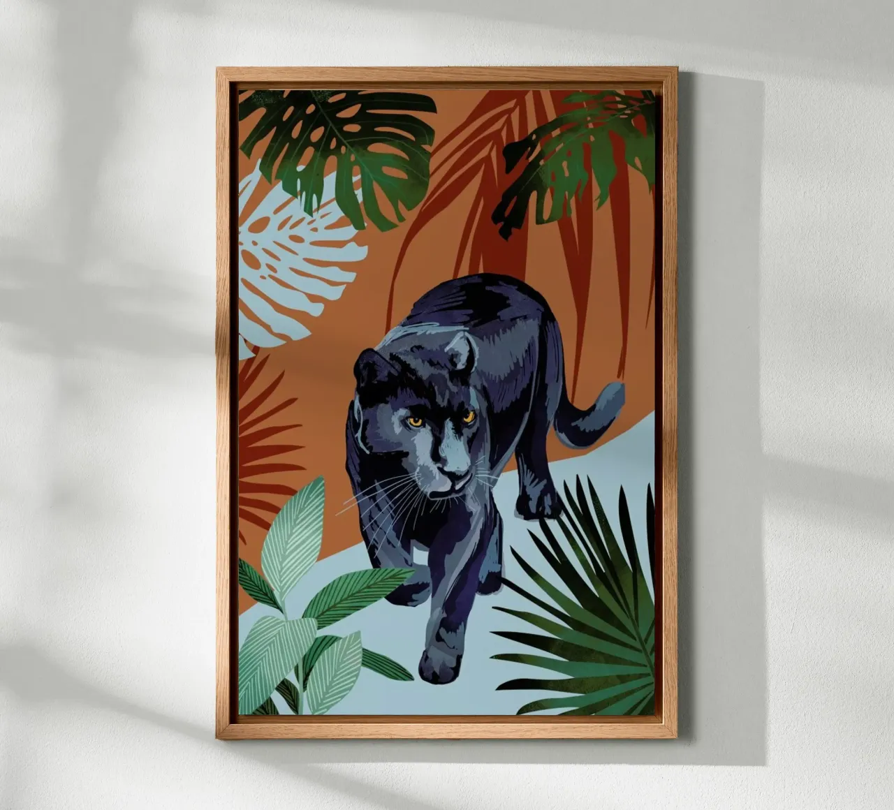 Walk Of The Black Panther tela con Cornice a cassetta da Goed Blauw