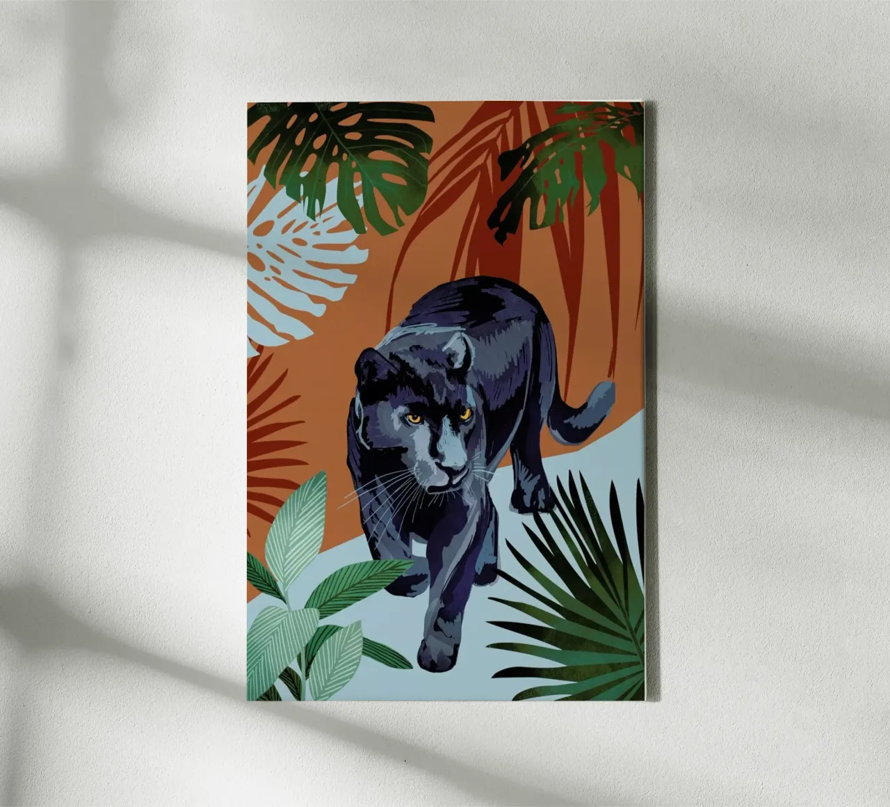 Walk Of The Black Panther tela con Cornice a cassetta da Goed Blauw