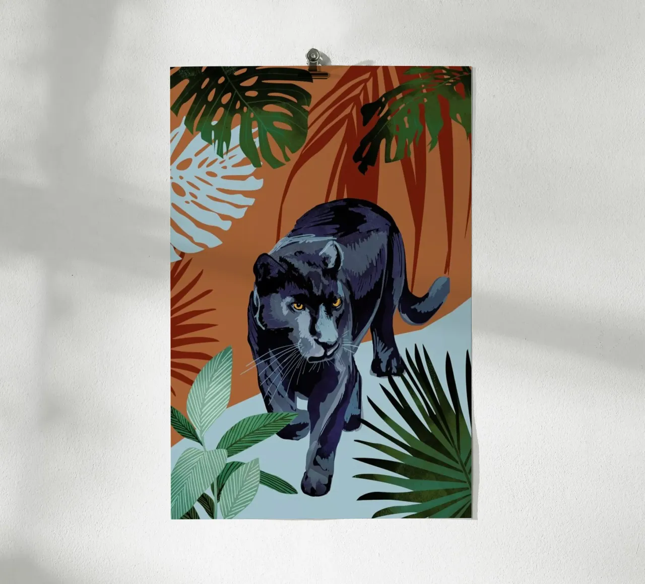 Walk Of The Black Panther poster con telaio in legno da Goed Blauw