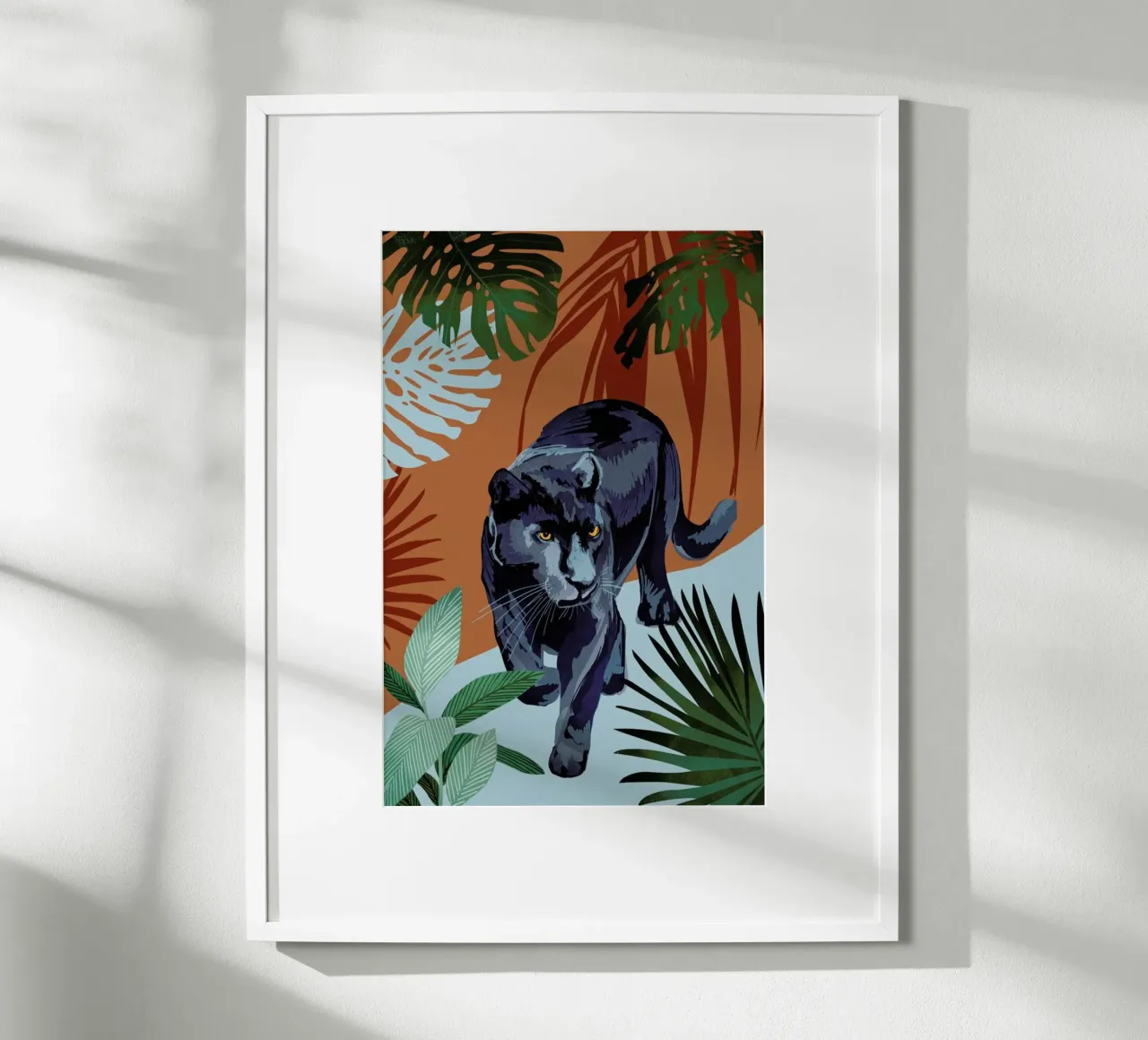 Walk Of The Black Panther poster con telaio in legno da Goed Blauw