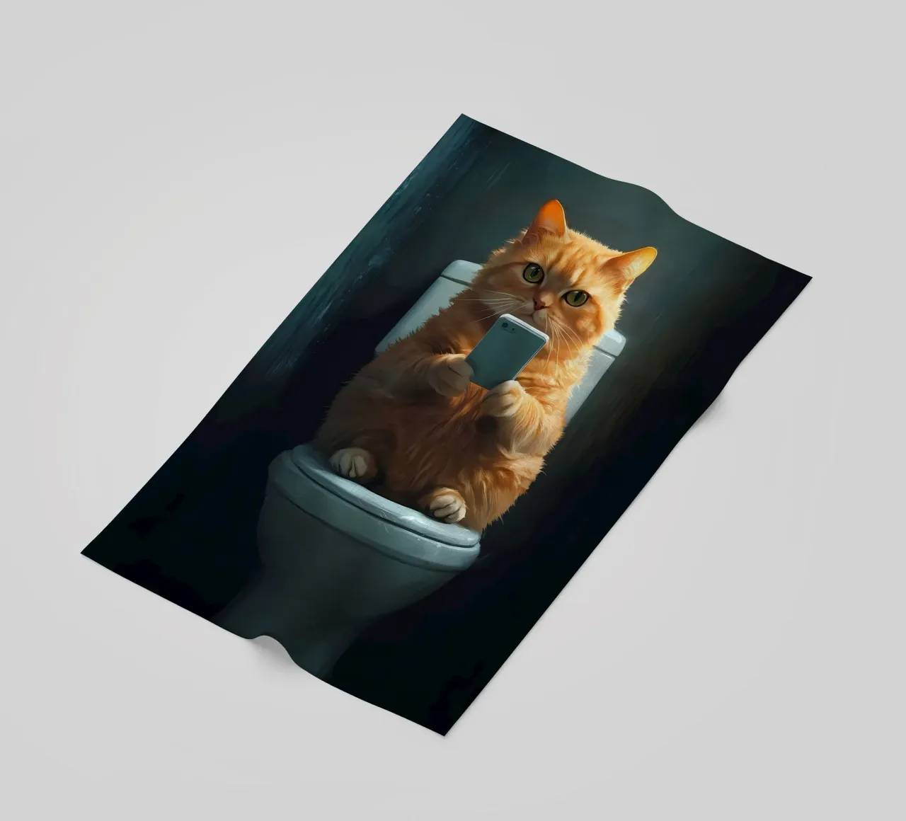 cat smartphone toilet bathroom beach towel by MinimalistPosterCharles
