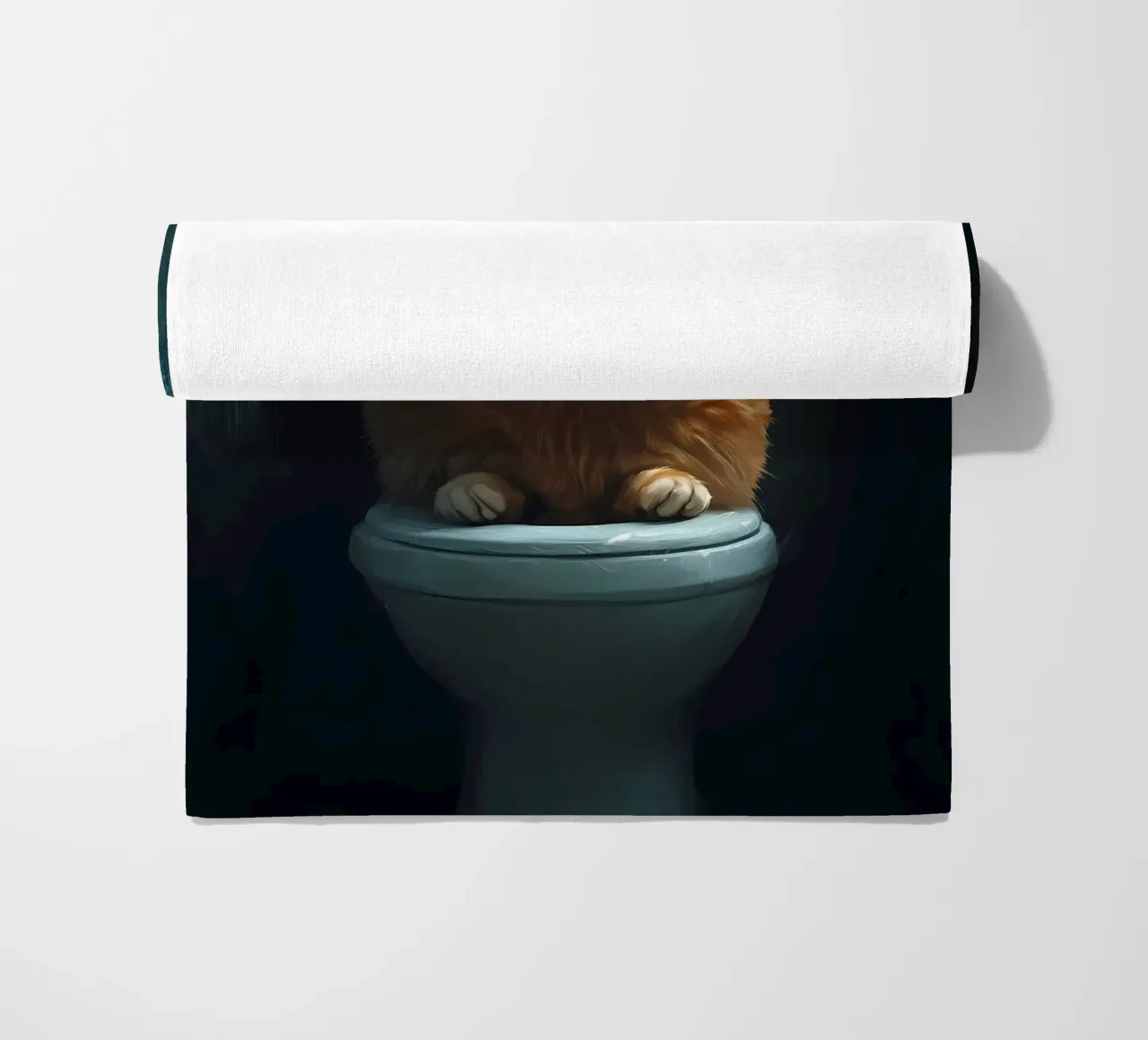 cat smartphone toilet bathroom beach towel by MinimalistPosterCharles