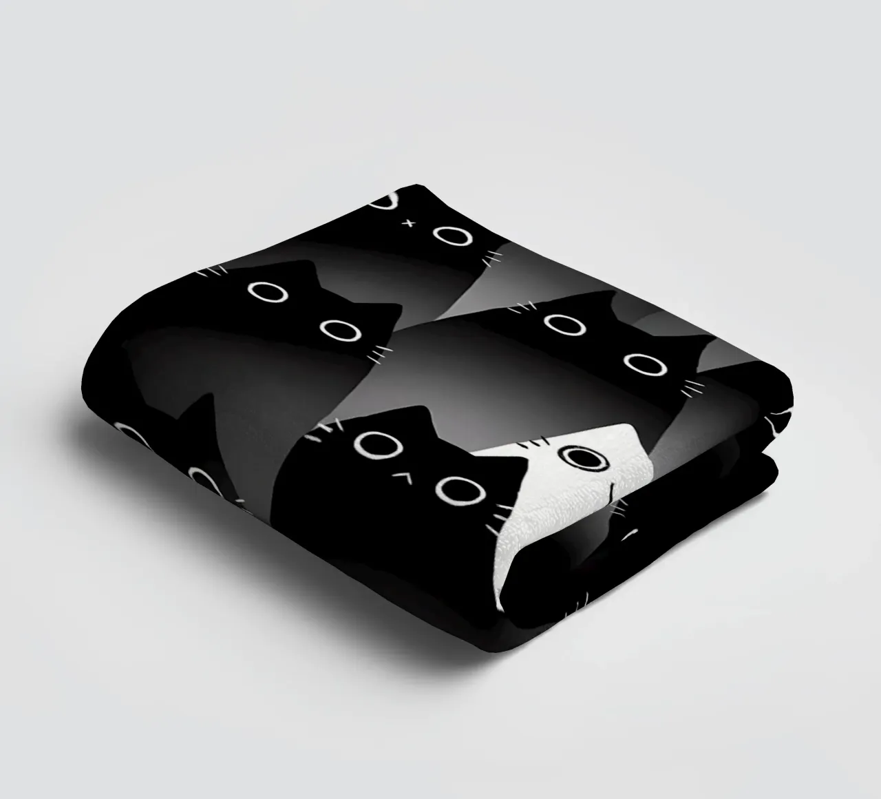 gatti neri gatti bianchi occhi di gatto contrasto asciugamano da bagno da MinimalistPosterCharles