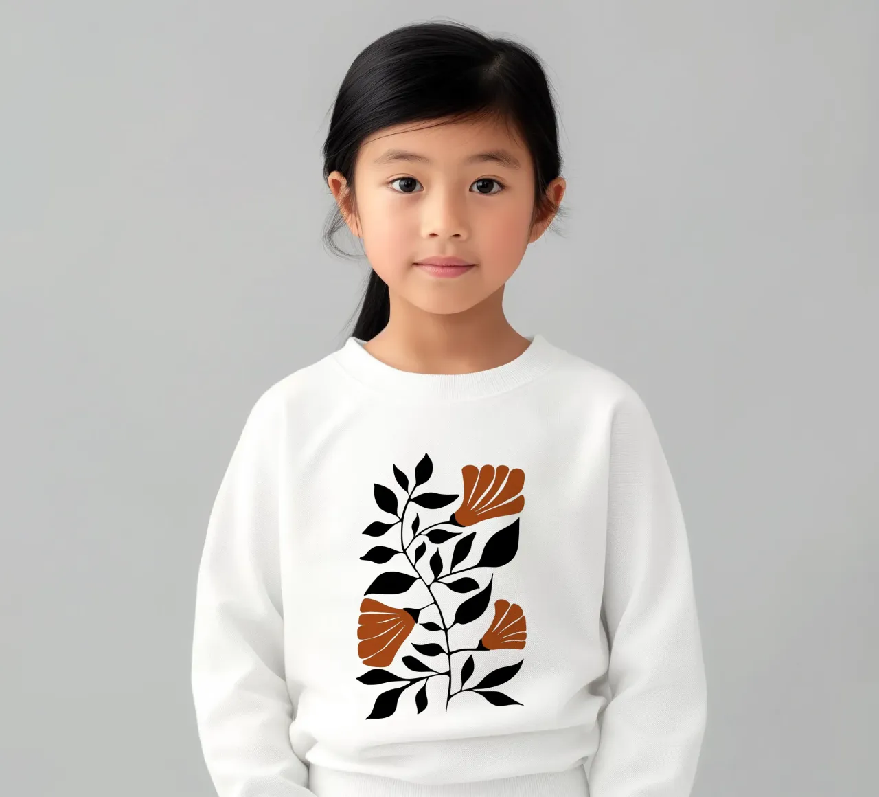 Design floreale rosso e nero in terracotta felpa bambino da Dream Print Designs