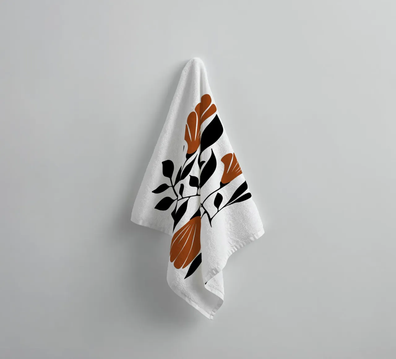 Design floreale rosso e nero in terracotta asciugamano da bagno da Dream Print Designs