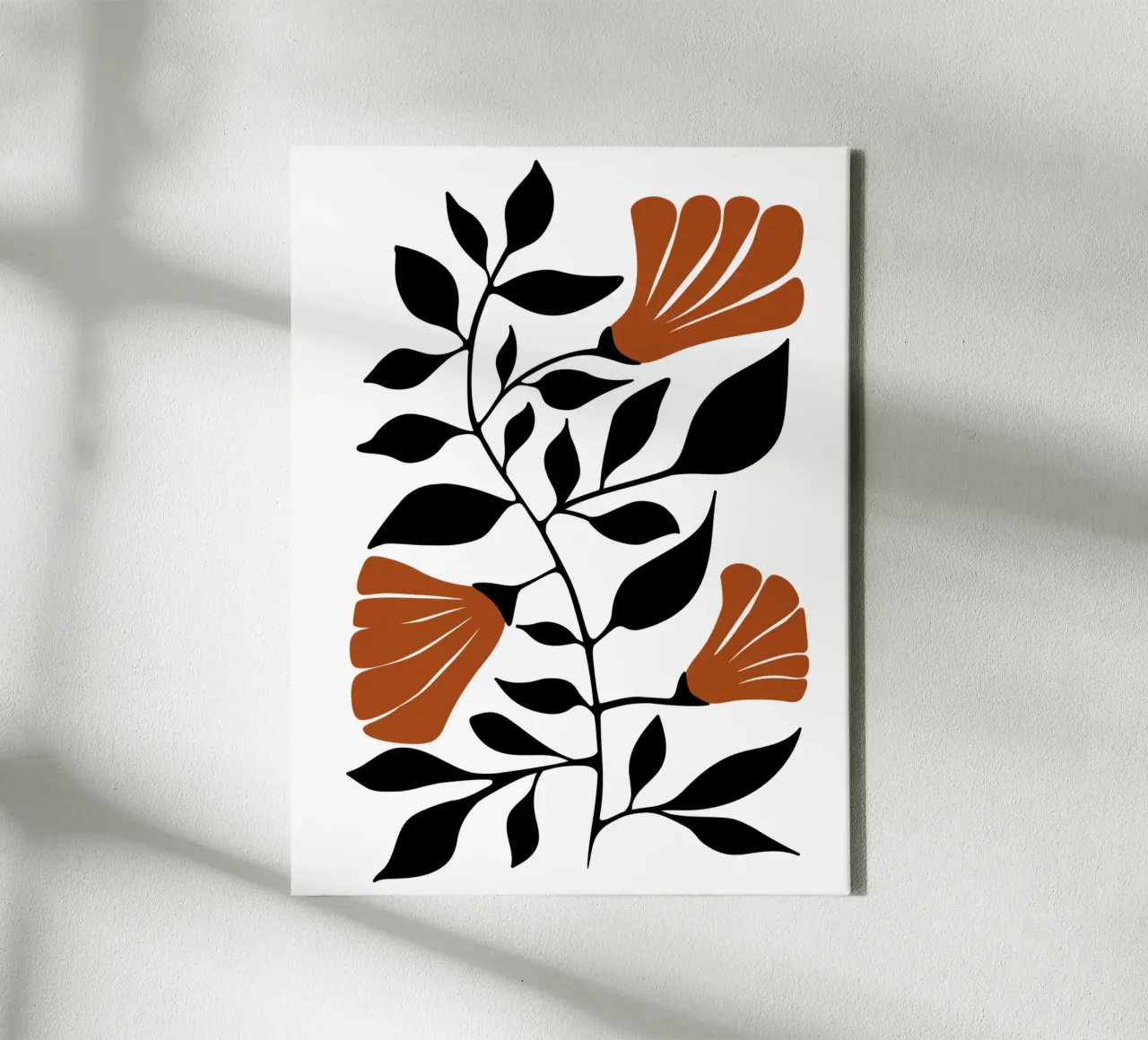 Design floreale rosso e nero in terracotta tela con Cornice a cassetta da Dream Print Designs