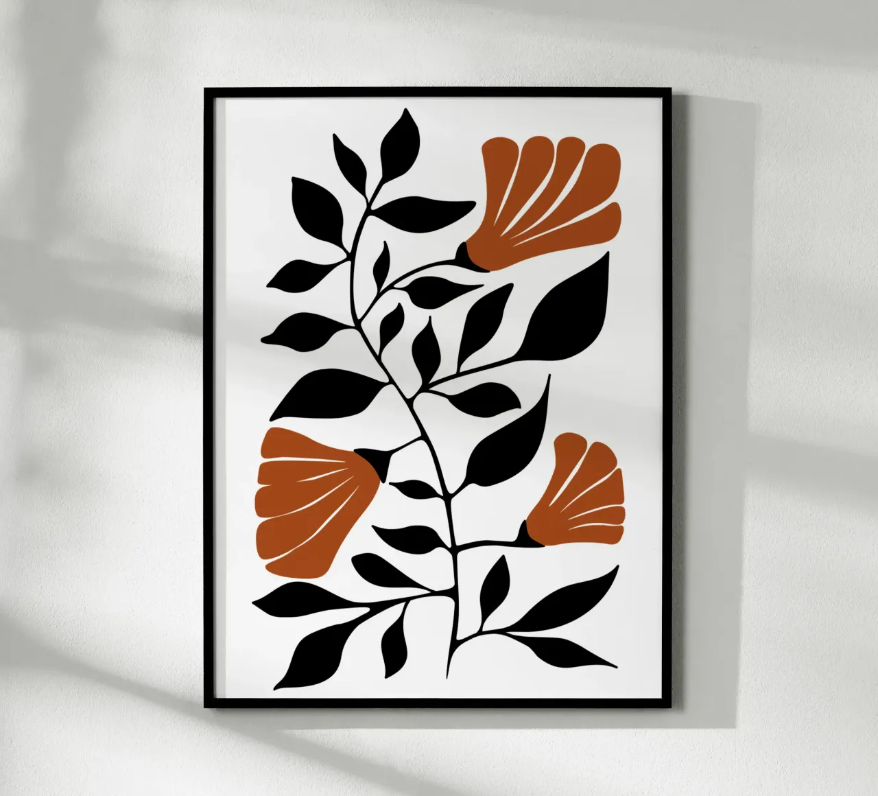 Design floreale rosso e nero in terracotta carta hahnemühle da Dream Print Designs