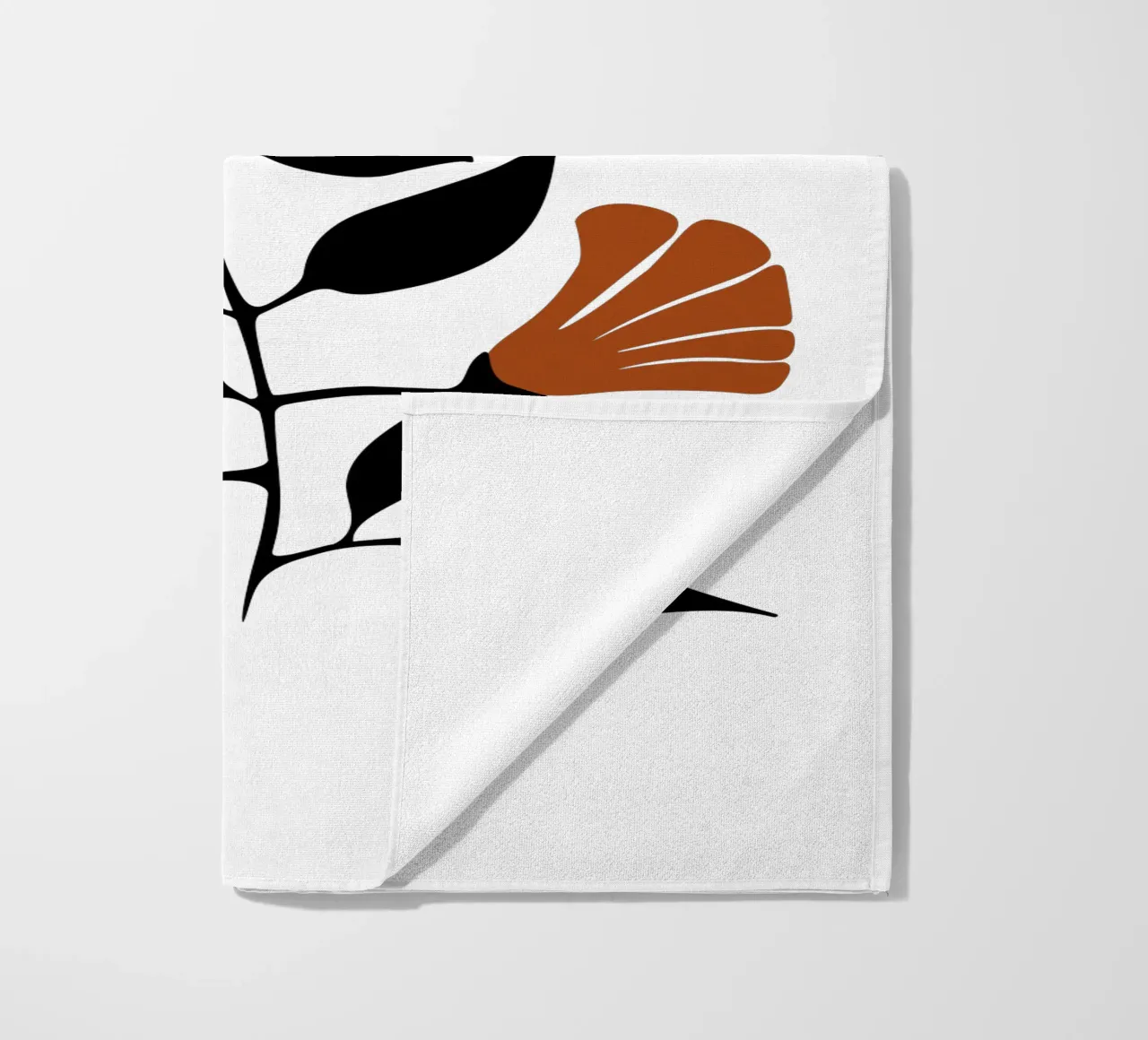 Design floreale rosso e nero in terracotta telo mare da Dream Print Designs