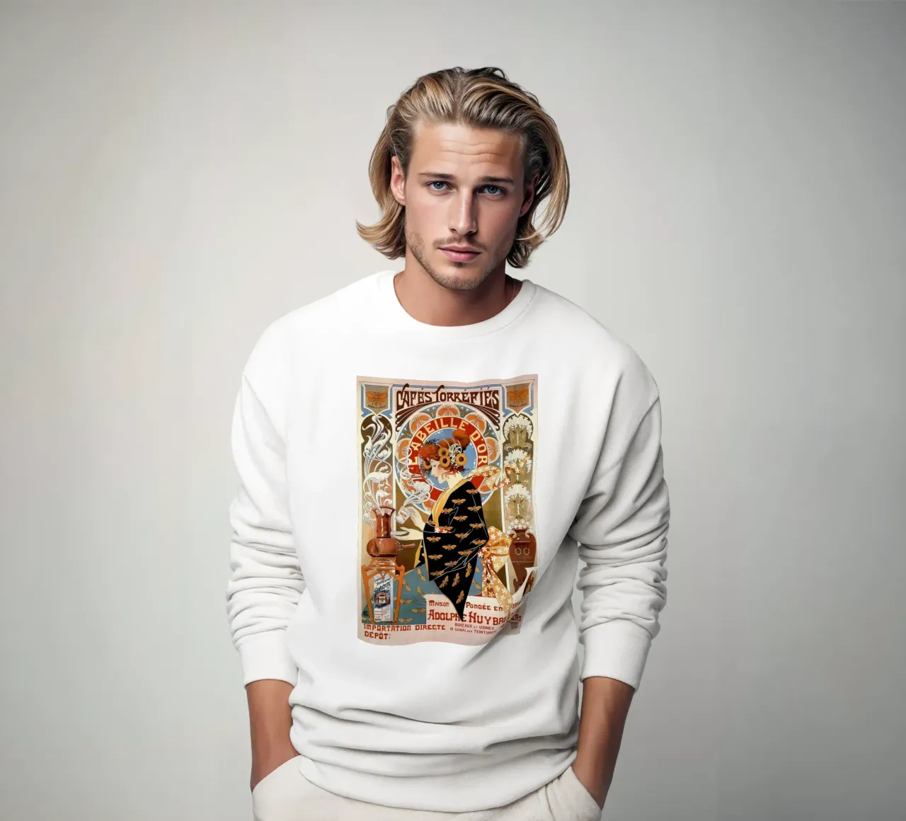 Franse koffie kopen Advertentie Cafés Torrefies Vintage sweatshirt van Aaronshop